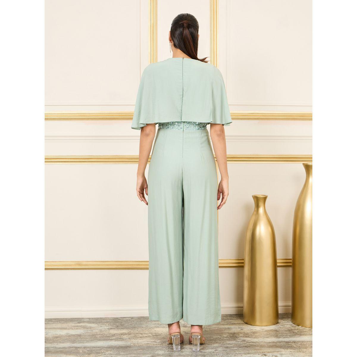 Styli Embellished Cape Sleeves Wide Leg Jumpsuit-women-clothing-jumpsuits-image-4