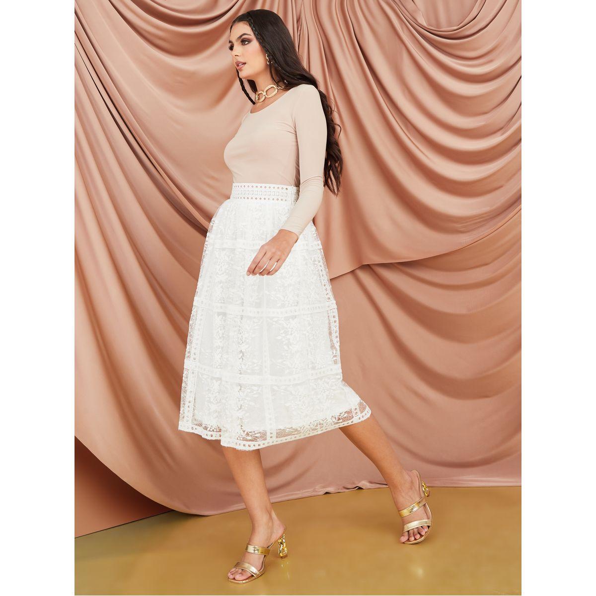 Styli Lace Insert A-Line Midi Skirt-women-clothing-bottoms-skirts-image-2