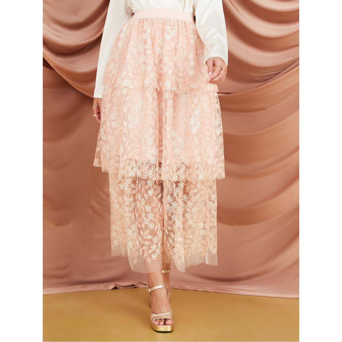 Styli Embroidered Floral Layered Tulle Maxi Skirt-women-clothing-bottoms-skirts-image-1