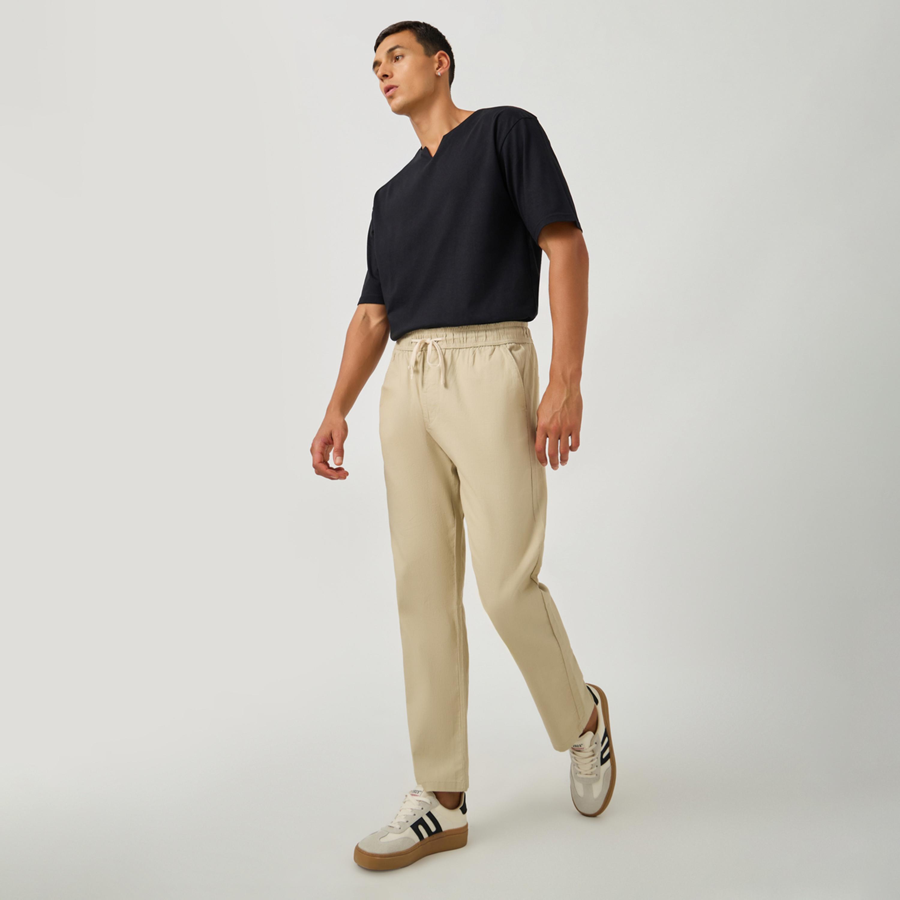 Styli Cotton Slub Textured Relaxed Fit Trousers-men-clothing-bottoms-joggers-image-2
