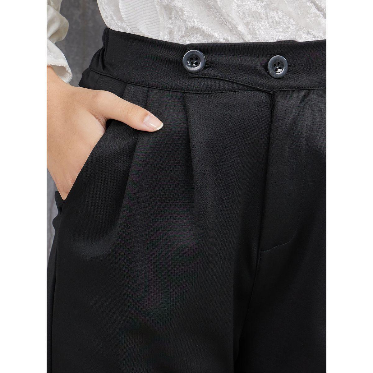 Styli Pleated Detail High Rise Wide Leg Pants-women-clothing-bottoms-trousers-image-3