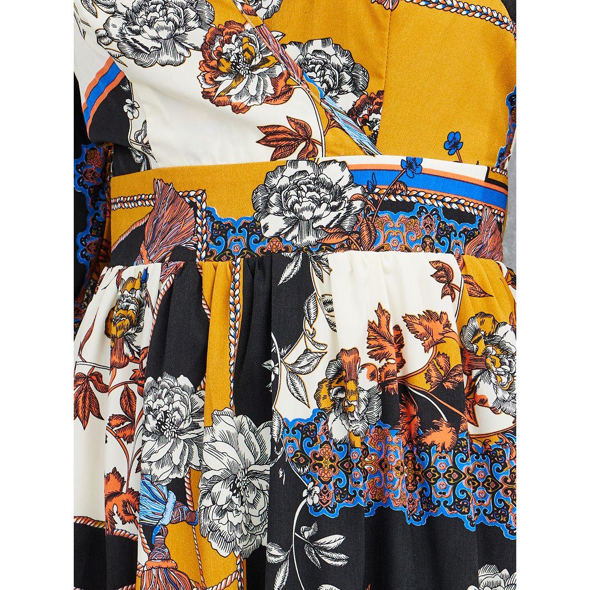 Styli Long Sleeve Scarf Print A-Line Midi Dress-women-clothing-dresses-image-3