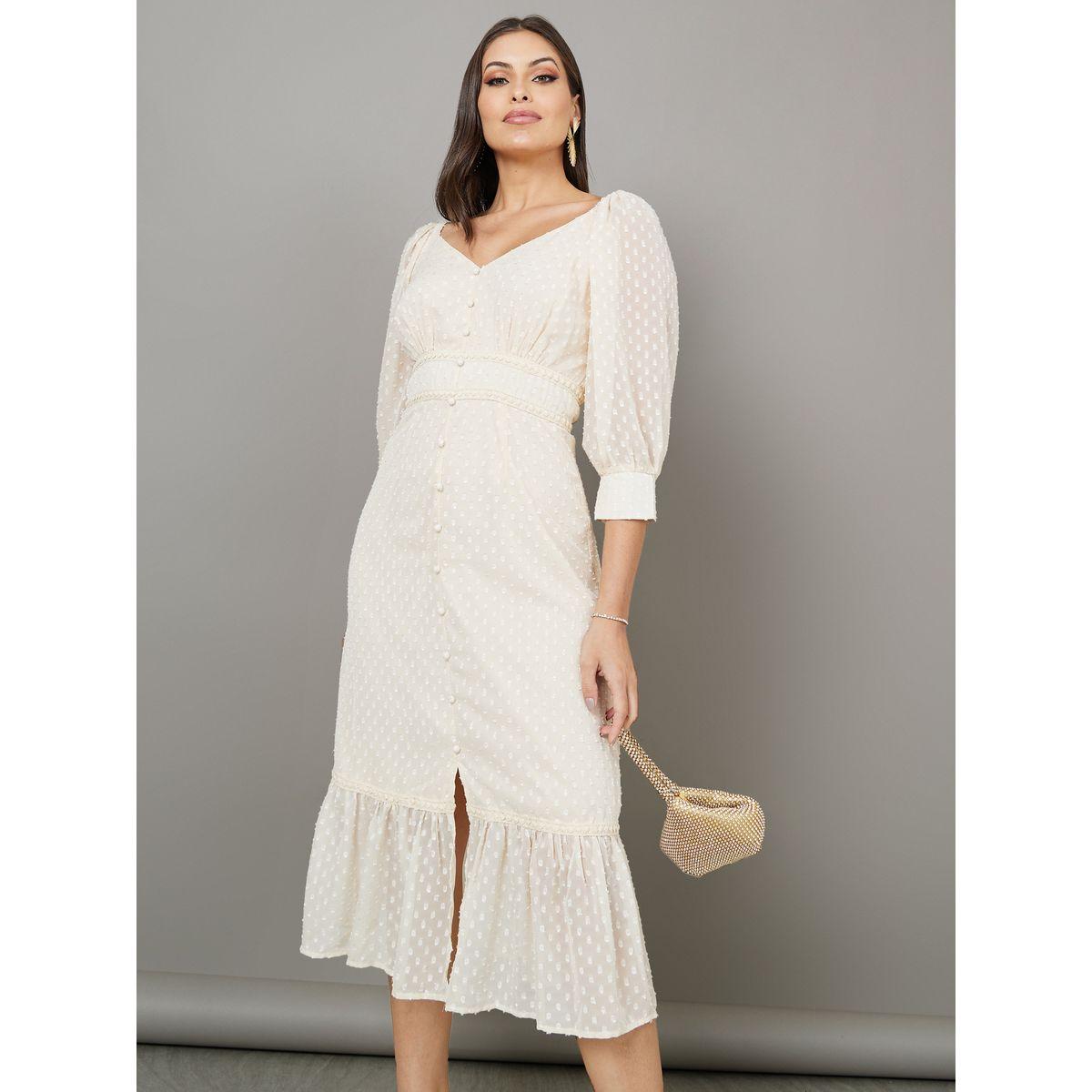 Styli Dobby Button Detail Midi Dress-women-clothing-dresses-image-2
