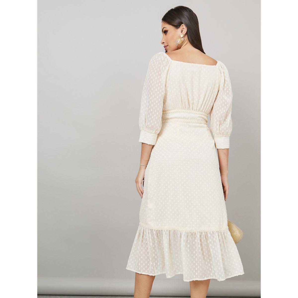 Styli Dobby Button Detail Midi Dress-women-clothing-dresses-image-4
