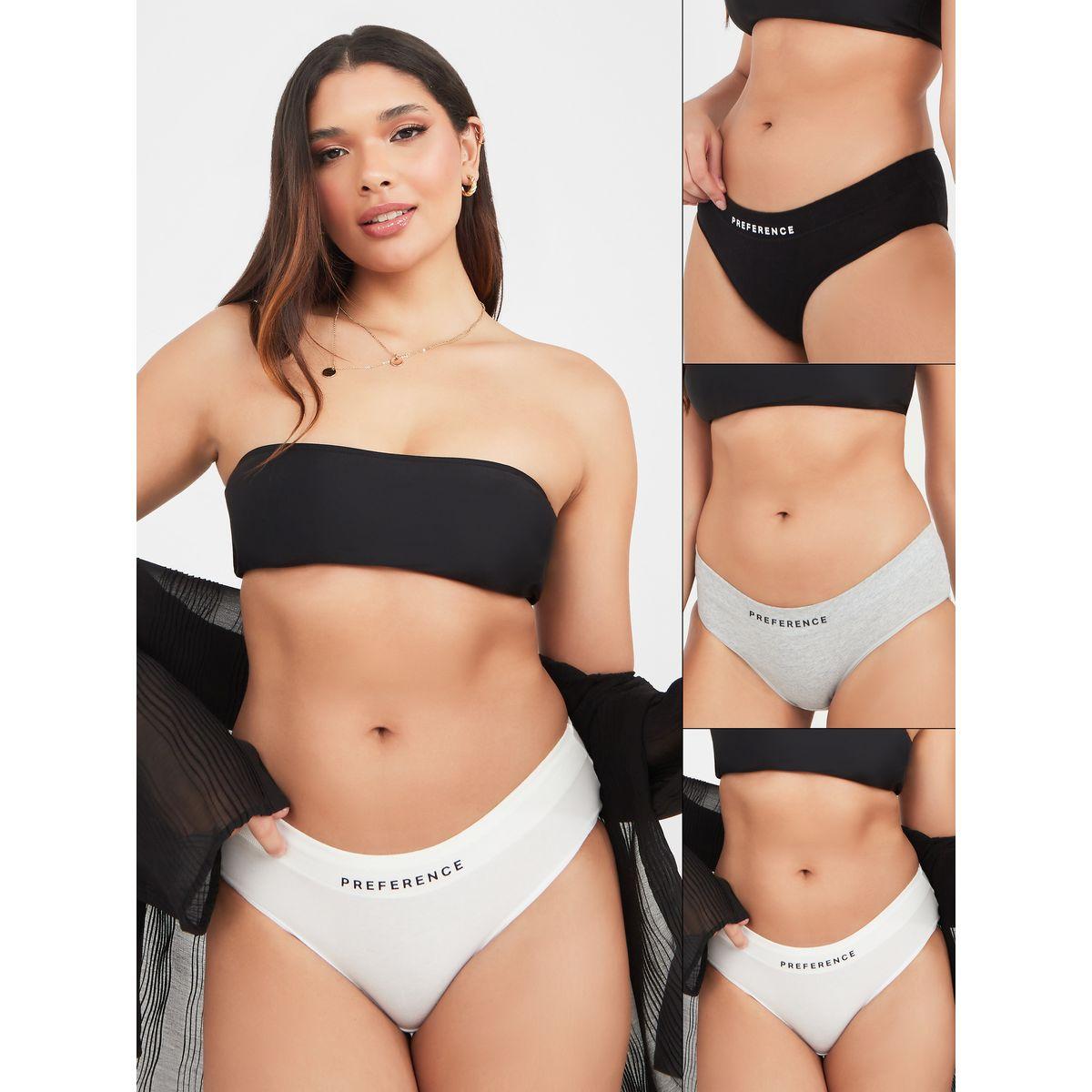 Styli Pack of 3 - Preference Text Cotton Short-women-clothing-lingerie-panties-image-1