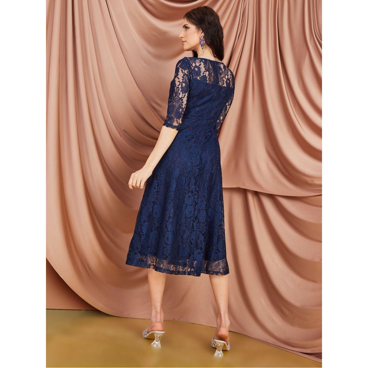 Styli Lace Detail A-Line Midi Dress-women-clothing-dresses-image-4