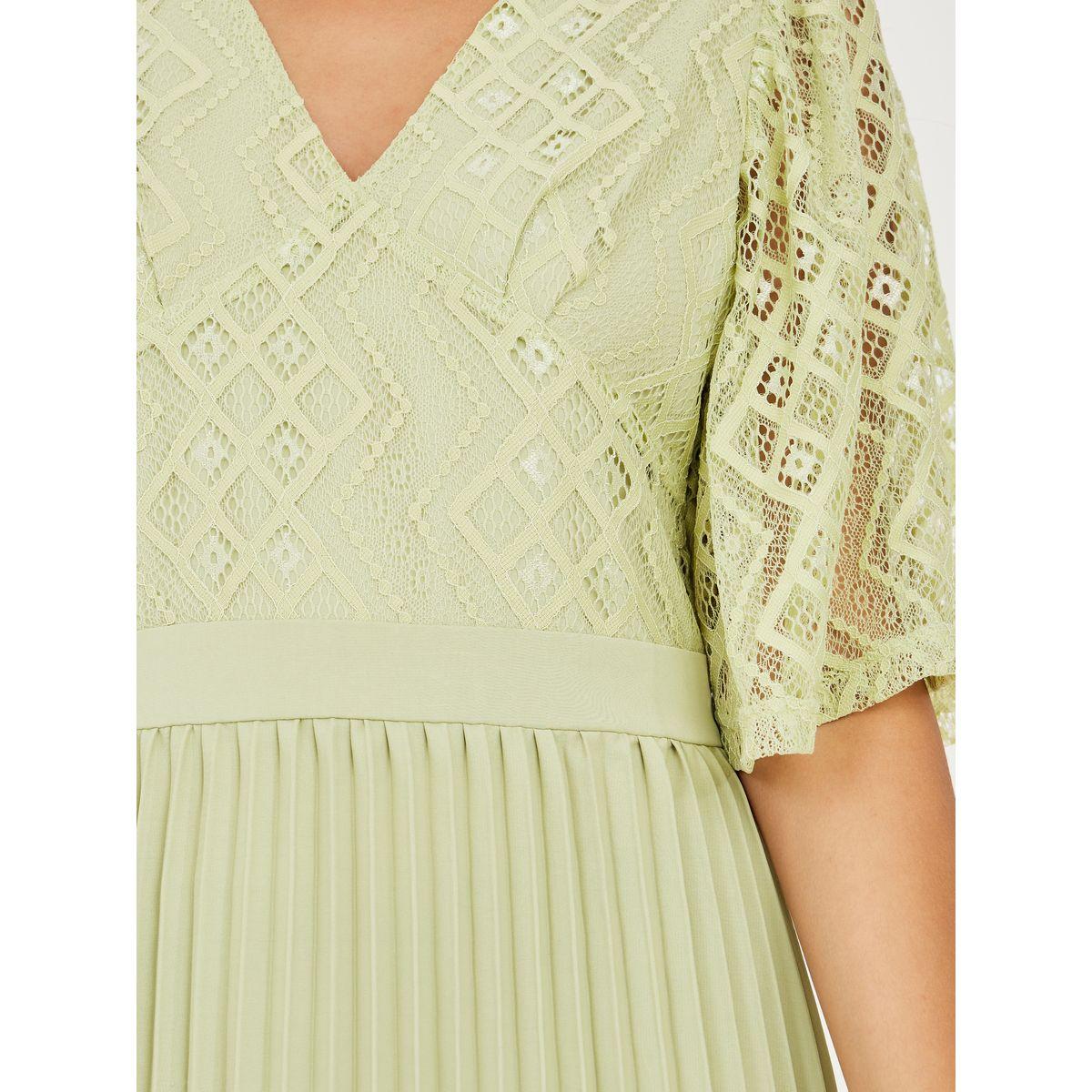 Styli V Neck Pleated A-Line Maxi Dress-women-clothing-dresses-image-3