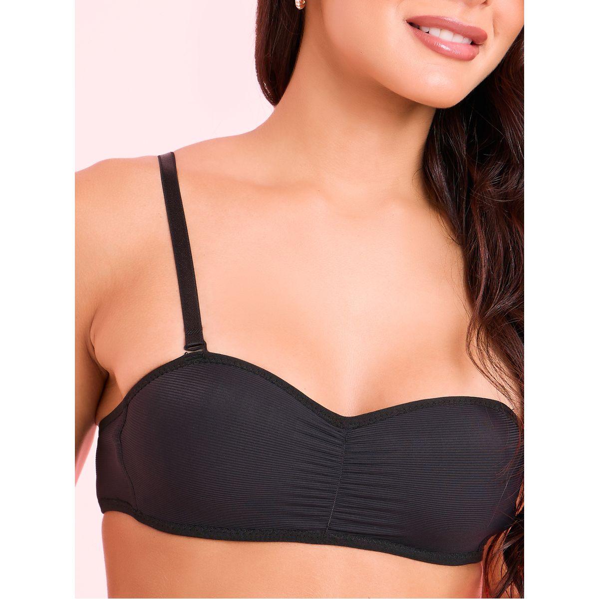 Styli Padded Non Wired Ruched Center Multiway Bandeau with Removable Straps-women-clothing-lingerie-bras-image-5