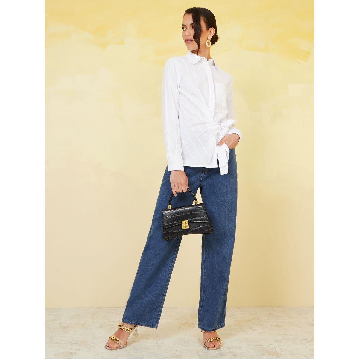 Styli Collared Neck Tie-Up Detail Blouse-women-clothing-shirtsandblouses-blouses-image-2