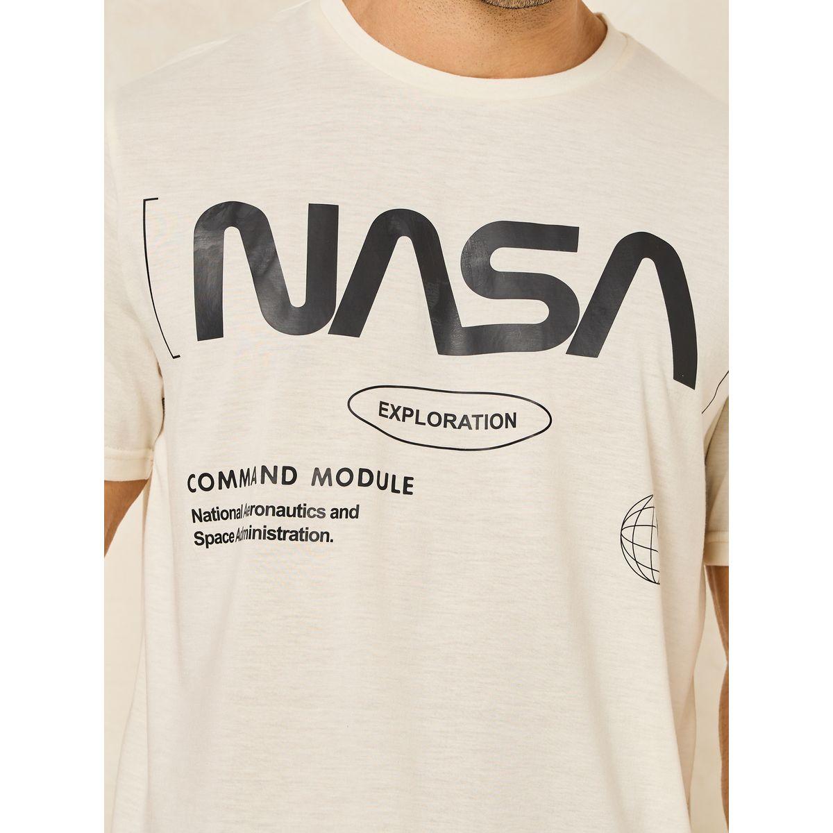 Styli Unwind NASA Logo Graphic T-Shirt & Shorts Set-men-clothing-nightwear-sets-image-3