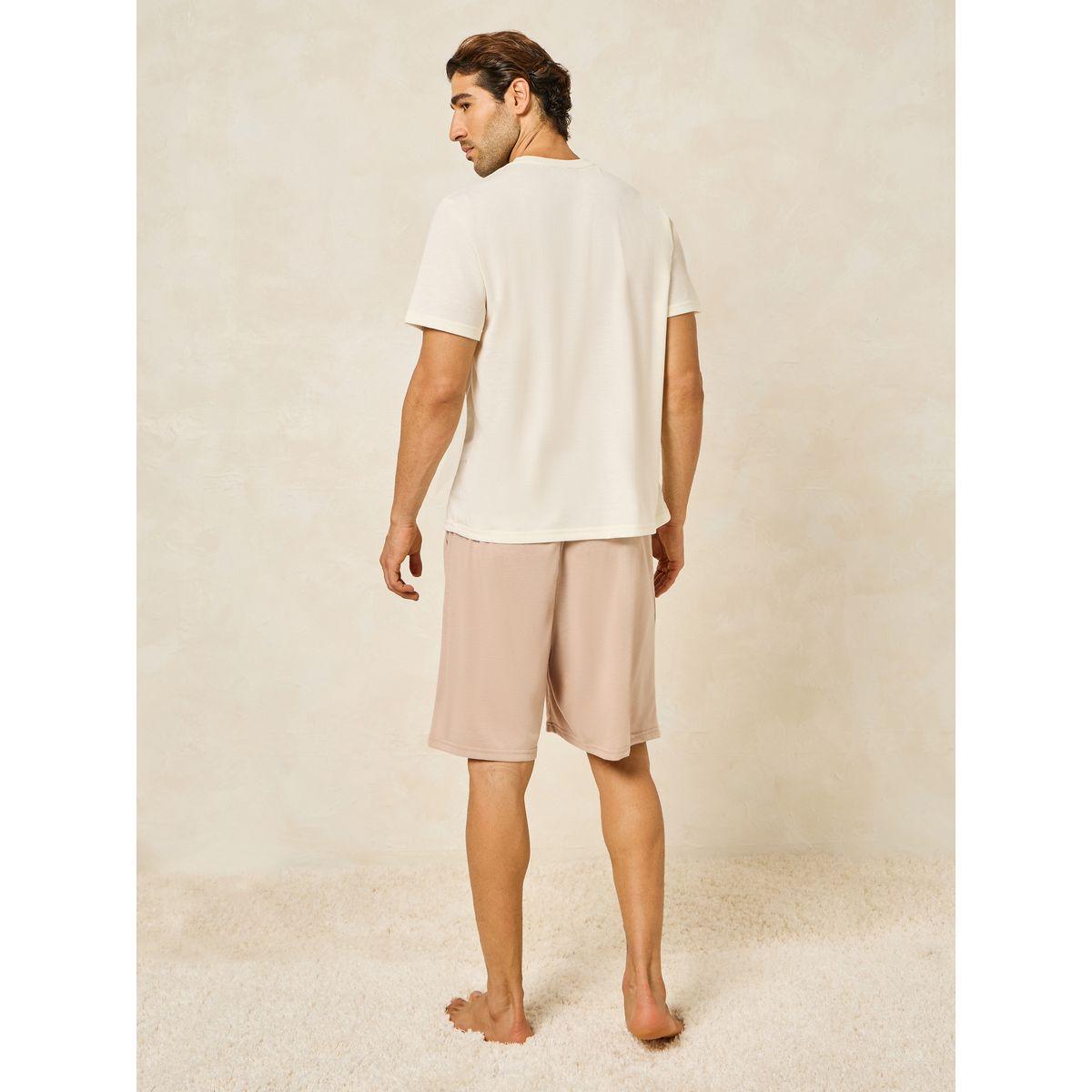 Styli Unwind NASA Logo Graphic T-Shirt & Shorts Set-men-clothing-nightwear-sets-image-5
