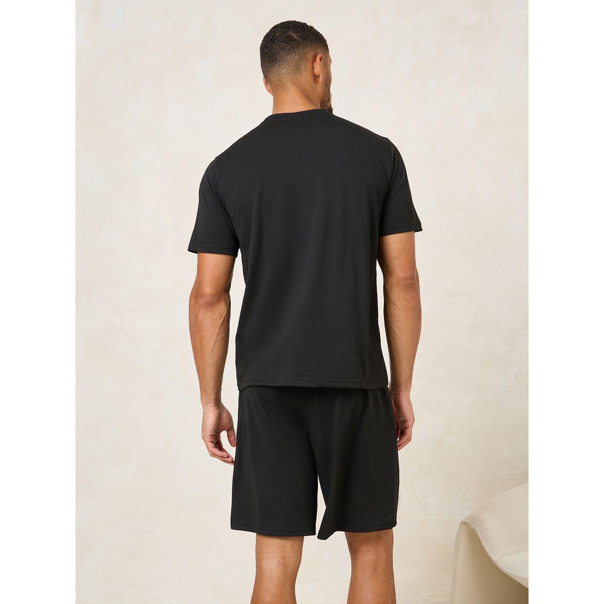 Styli Unwind NASA Logo Print T-Shirt & Shorts Set-men-clothing-nightwear-sets-image-5