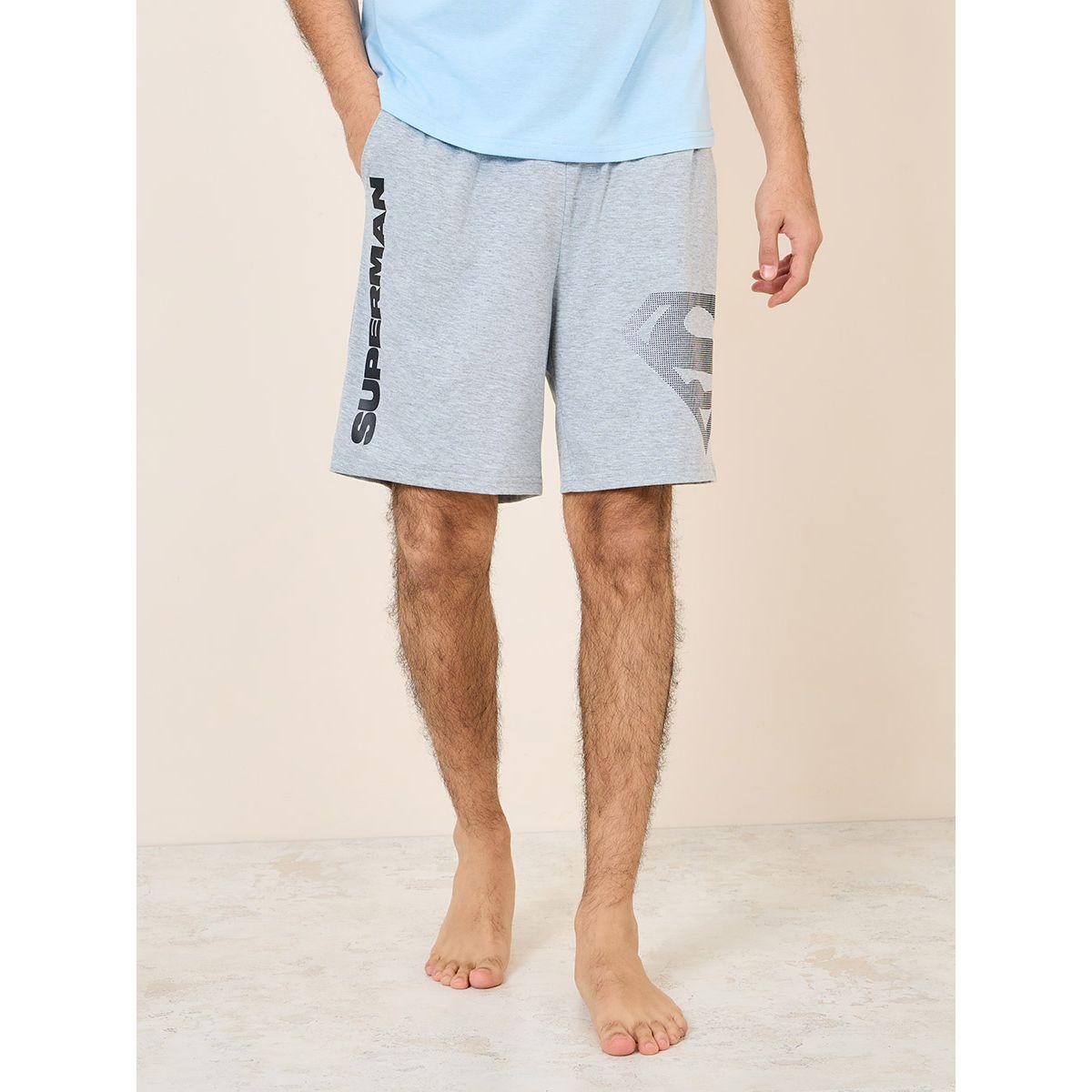 Styli Unwind Superman Graphic Print T-Shirt & Shorts Set-men-clothing-nightwear-sets-image-4