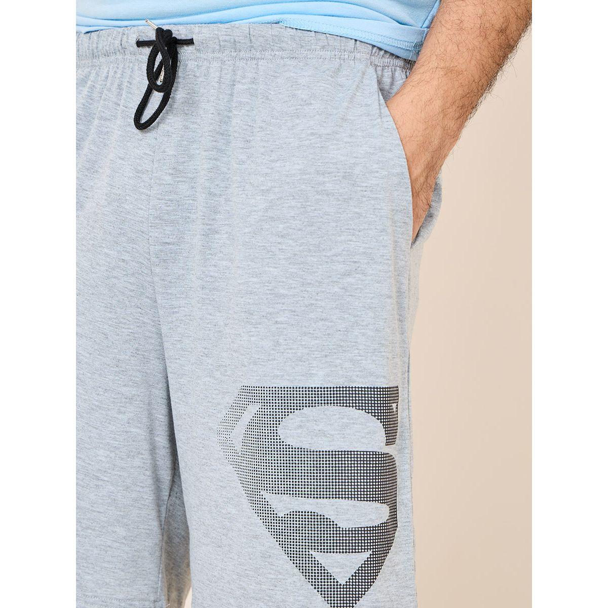 Styli Unwind Superman Graphic Print T-Shirt & Shorts Set-men-clothing-nightwear-sets-image-5