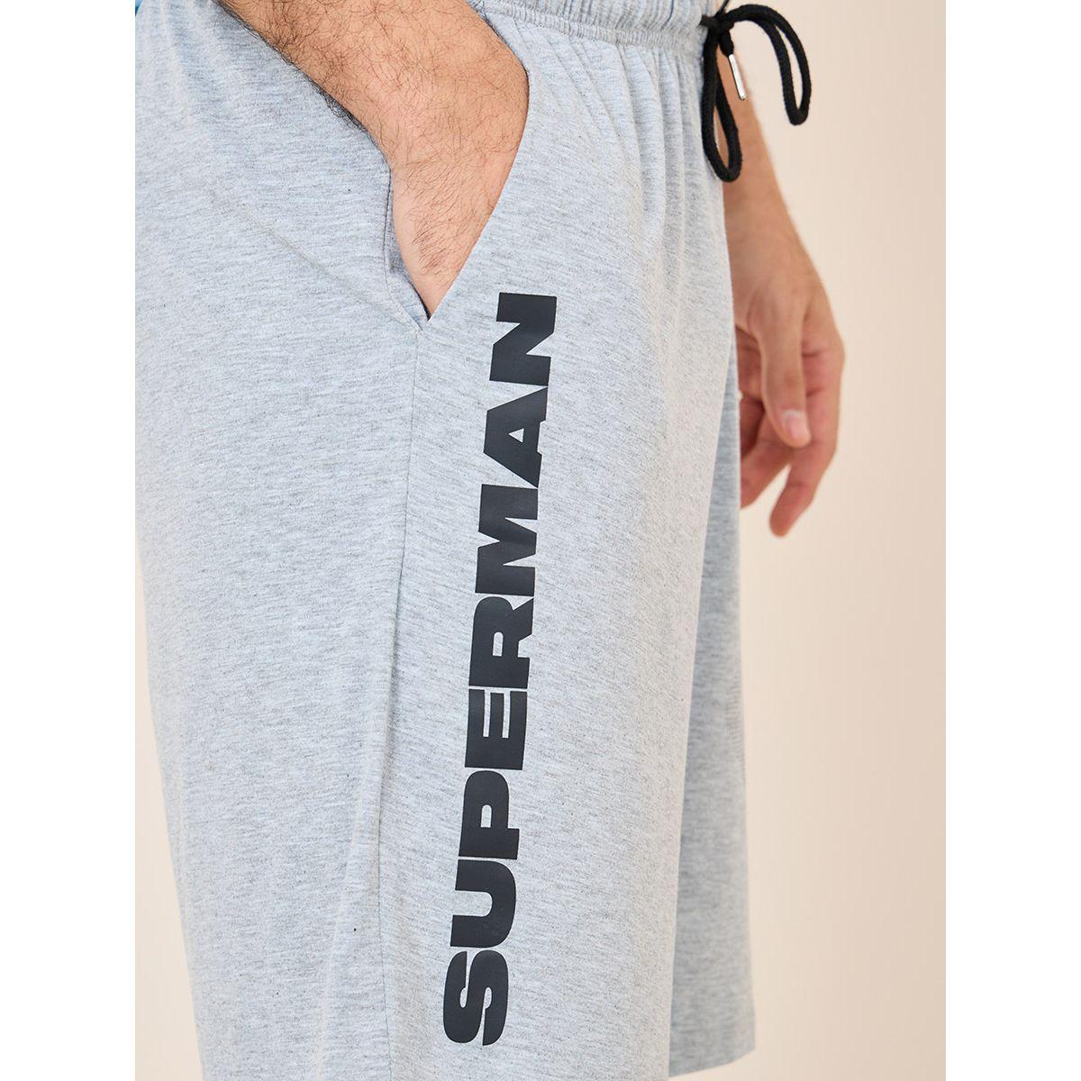 Styli Unwind Superman Graphic Print T-Shirt & Shorts Set-men-clothing-nightwear-sets-image-6