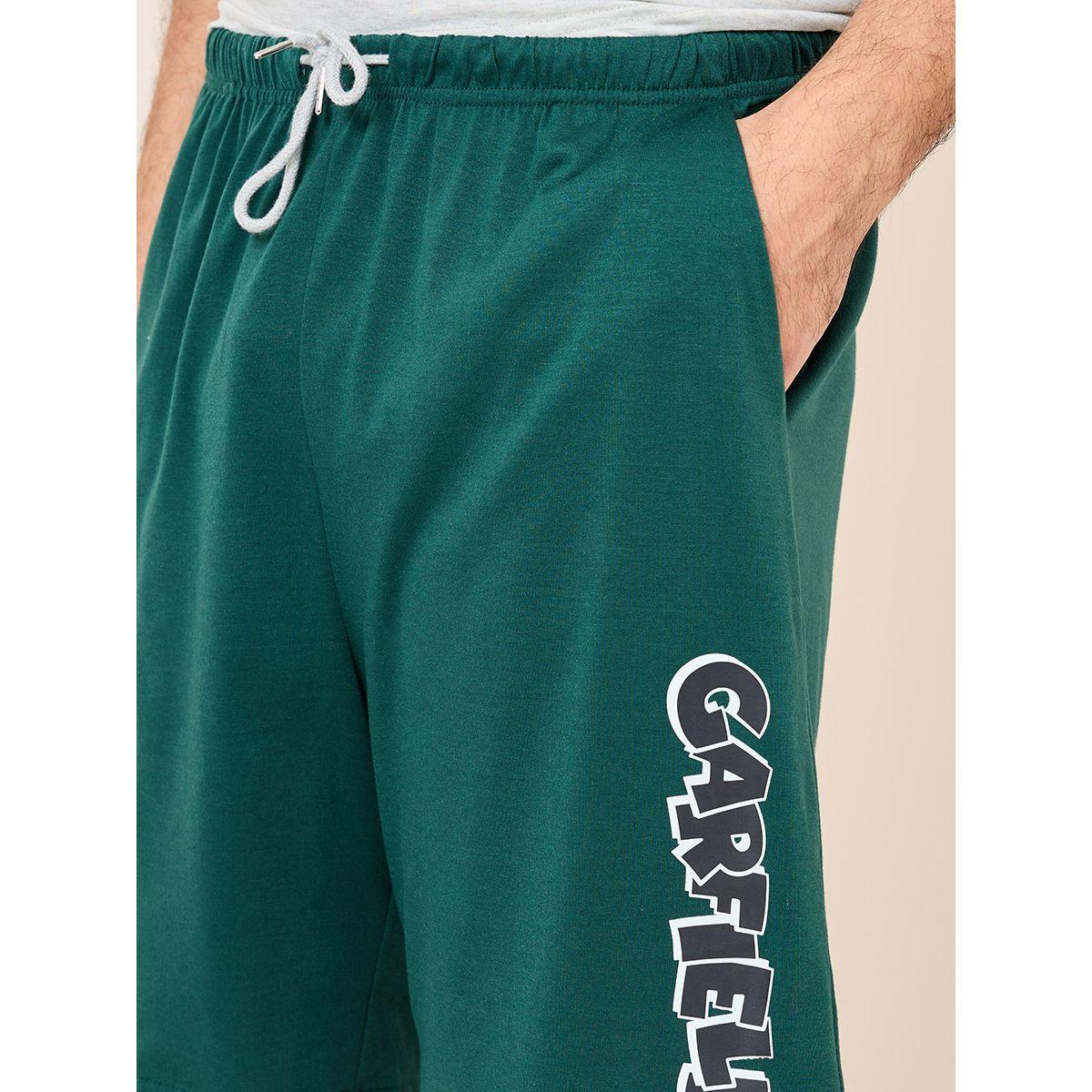 Styli Unwind Garfield Graphic Print T-Shirt & Shorts Set-men-clothing-nightwear-sets-image-5