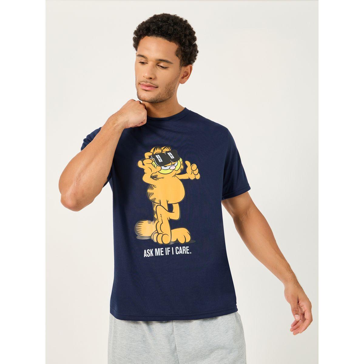 Styli Garfield Graphic Print T-Shirt and Shorts Set-men-clothing-nightwear-pyjamaandshorts-image-2