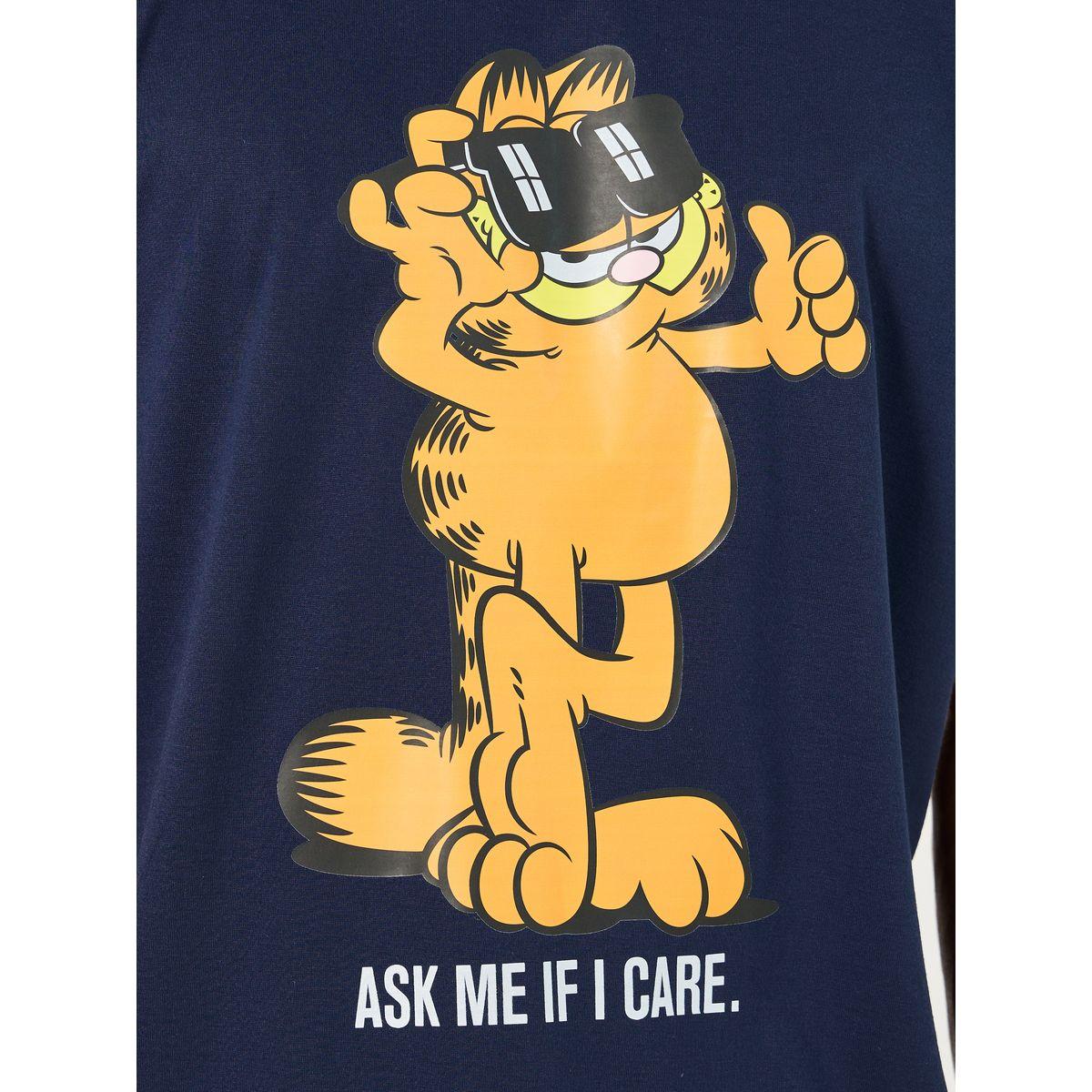 Styli Garfield Graphic Print T-Shirt and Shorts Set-men-clothing-nightwear-pyjamaandshorts-image-3