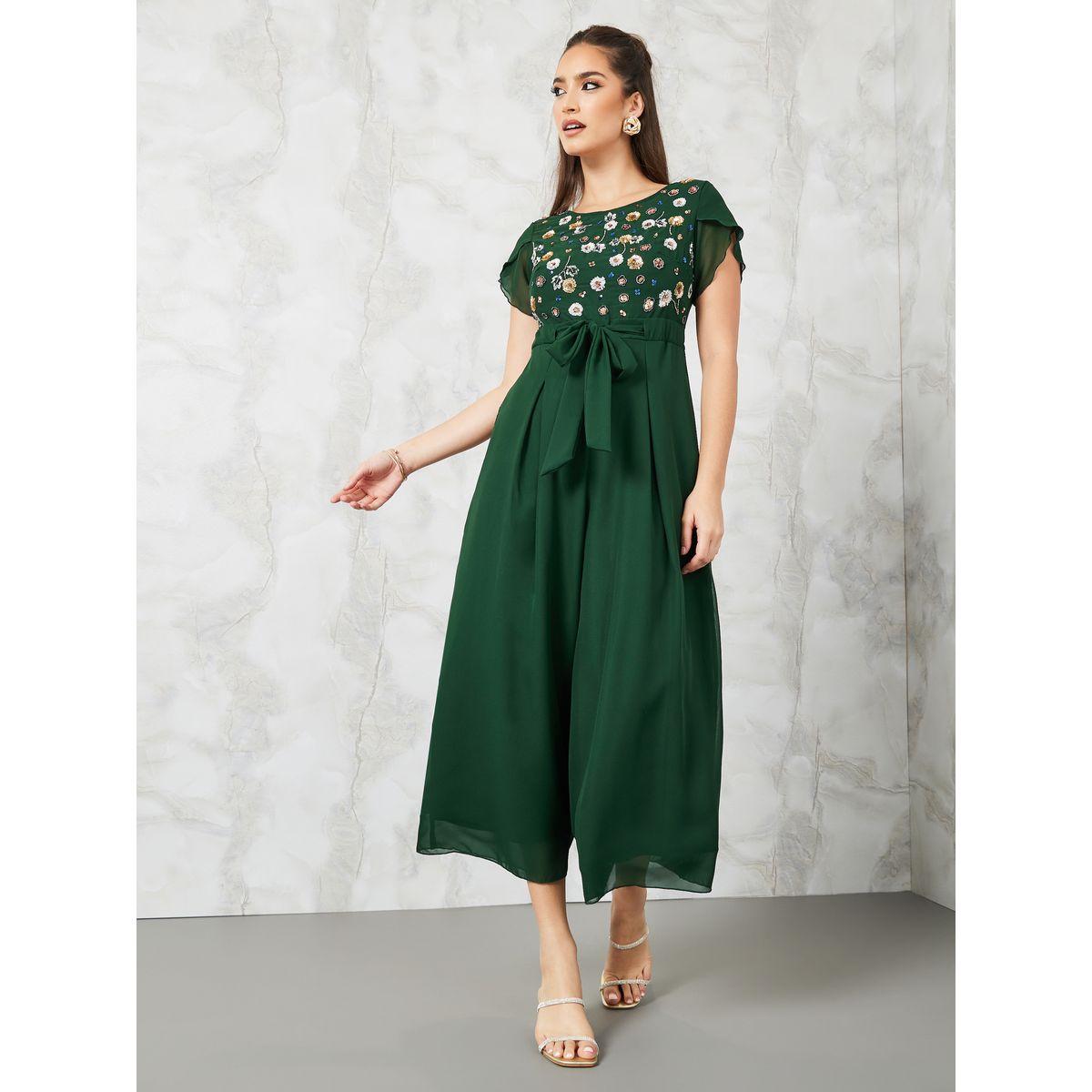 Styli Sequin Embellished Floral Wide Leg Jumpsuit-women-clothing-jumpsuits-image-1