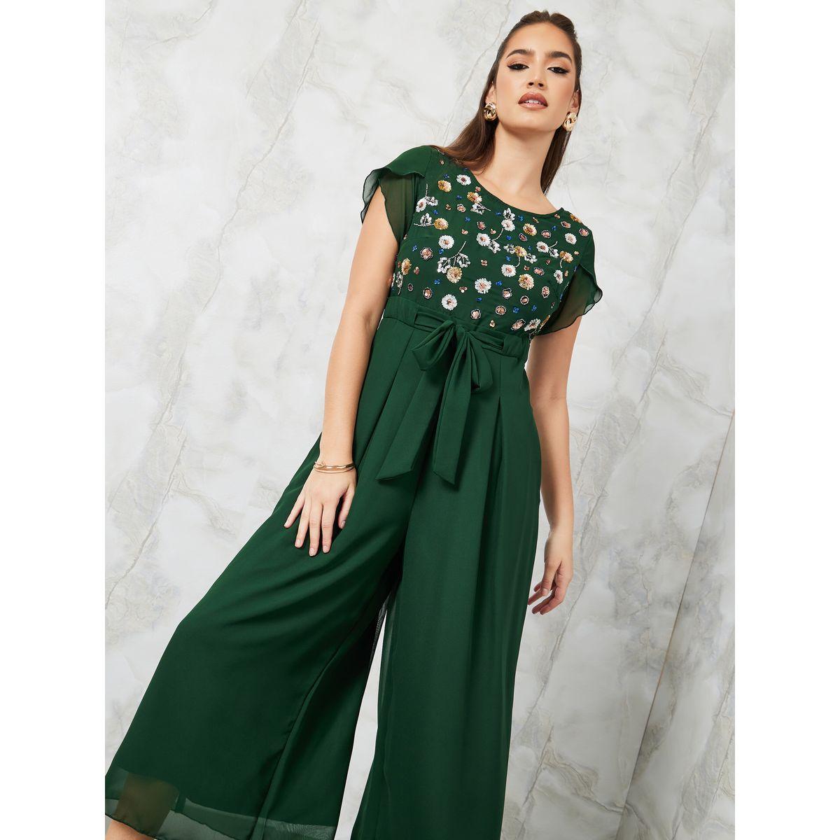 Styli Sequin Embellished Floral Wide Leg Jumpsuit-women-clothing-jumpsuits-image-2