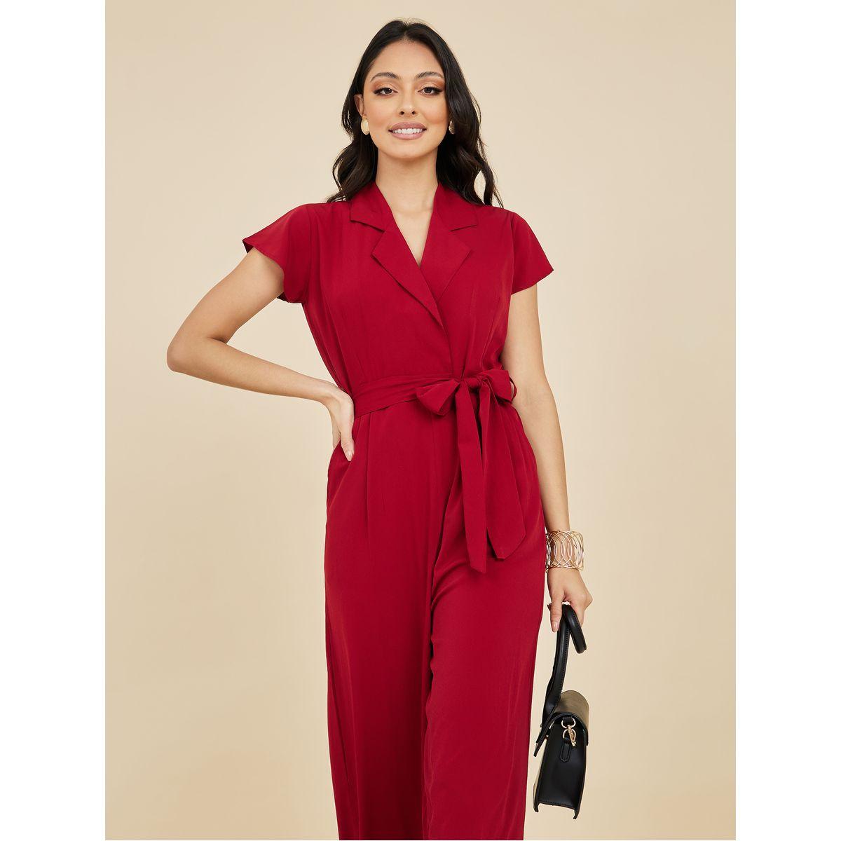 Styli Self Tie Notch Neck Wide Leg Tailored Jumpsuit-women-clothing-jumpsuits-image-2
