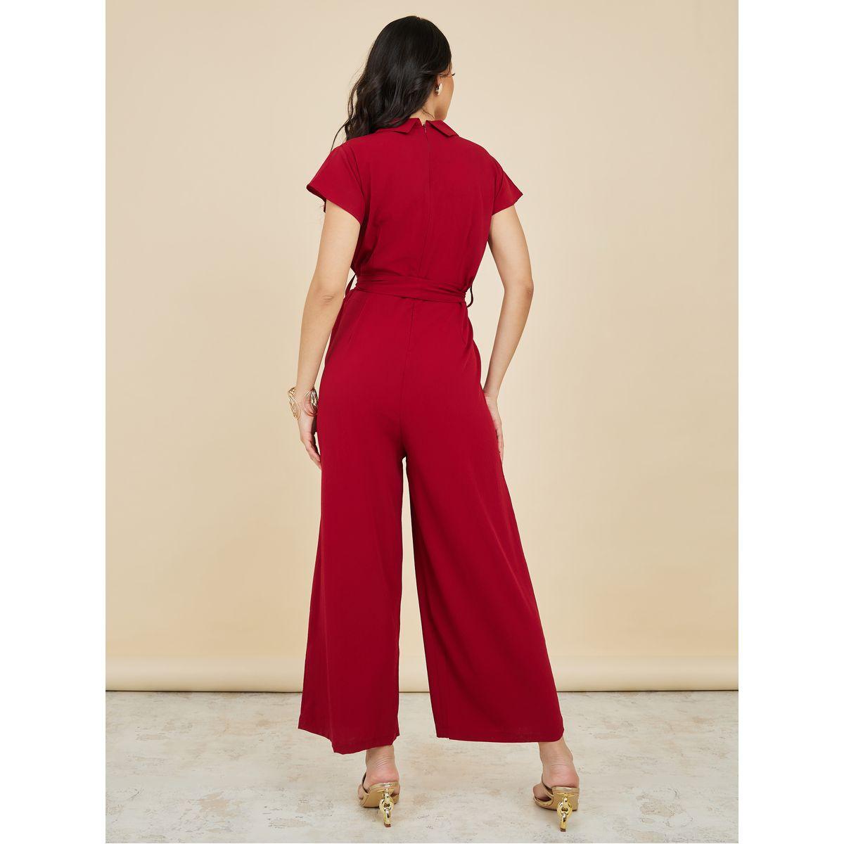 Styli Self Tie Notch Neck Wide Leg Tailored Jumpsuit-women-clothing-jumpsuits-image-4