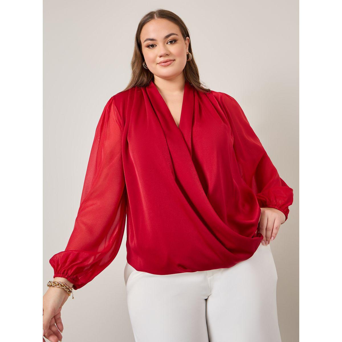 بلوزة ساتان بنمط لف-women-clothing-shirtsandblouses-blouses-image-1