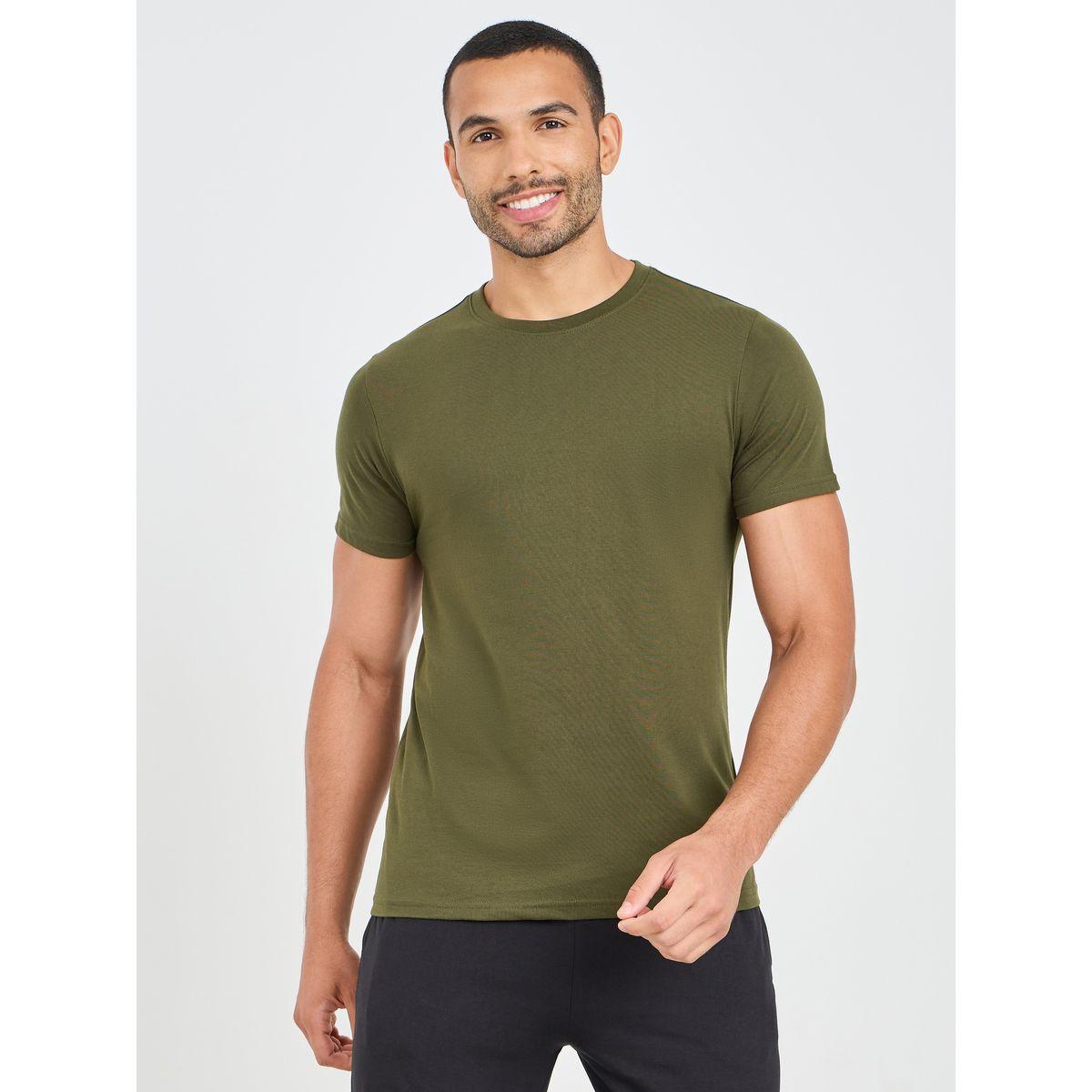 Styli Unwind Solid Regular Fit T-shirt and Straight Leg Pyjama Set-men-clothing-nightwear-sets-image-2