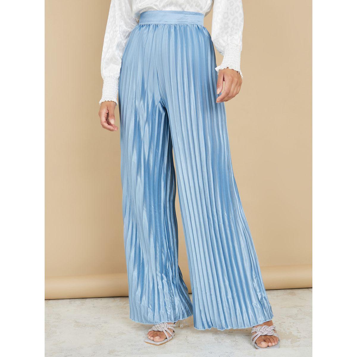 Styli Jacquard Satin Blouse & Pleated Trousers Co-Ord Set-women-clothing-coordsets-image-5