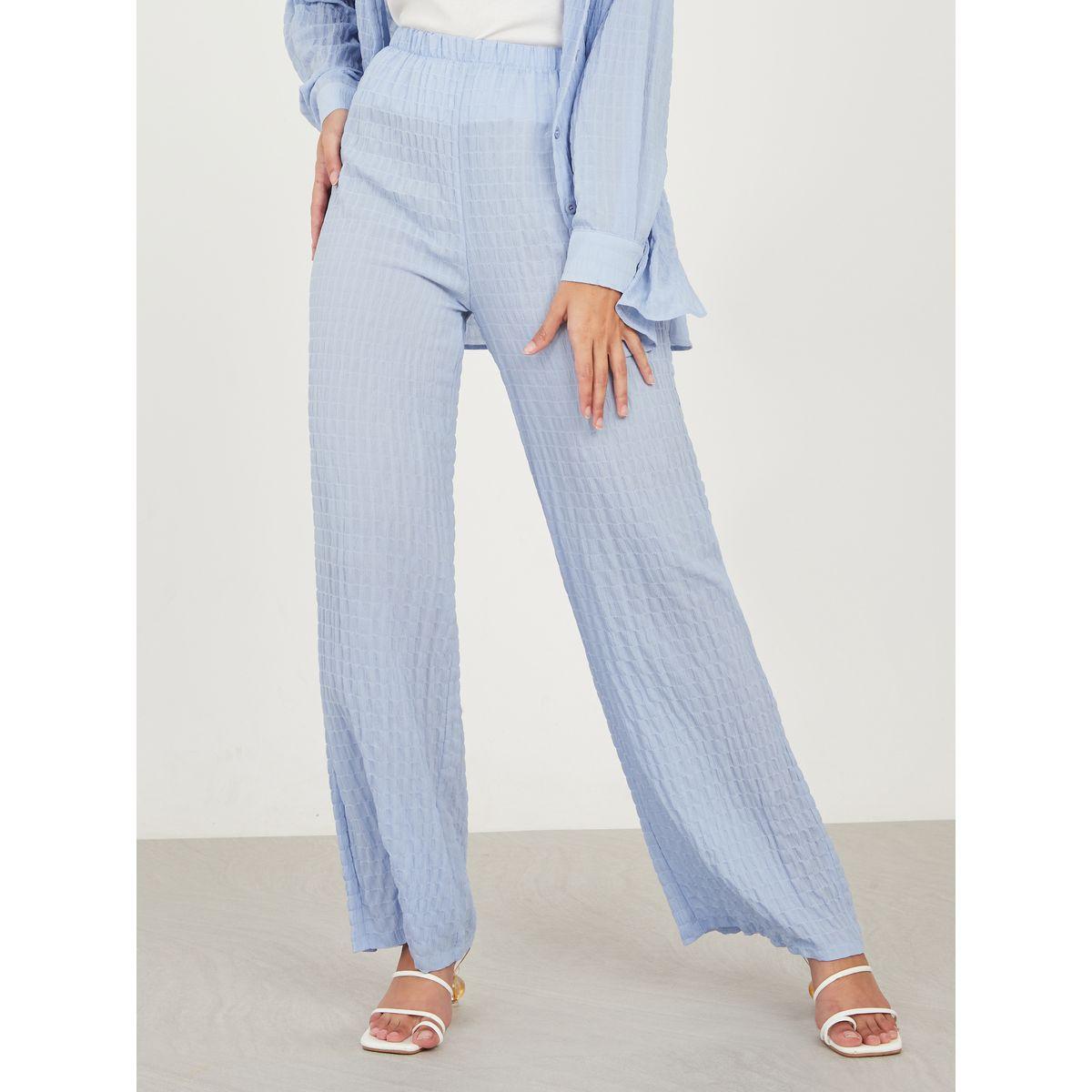 Styli Textured Longline Shirt & Straight Pants Co-Ord Set-women-clothing-coordsets-image-5