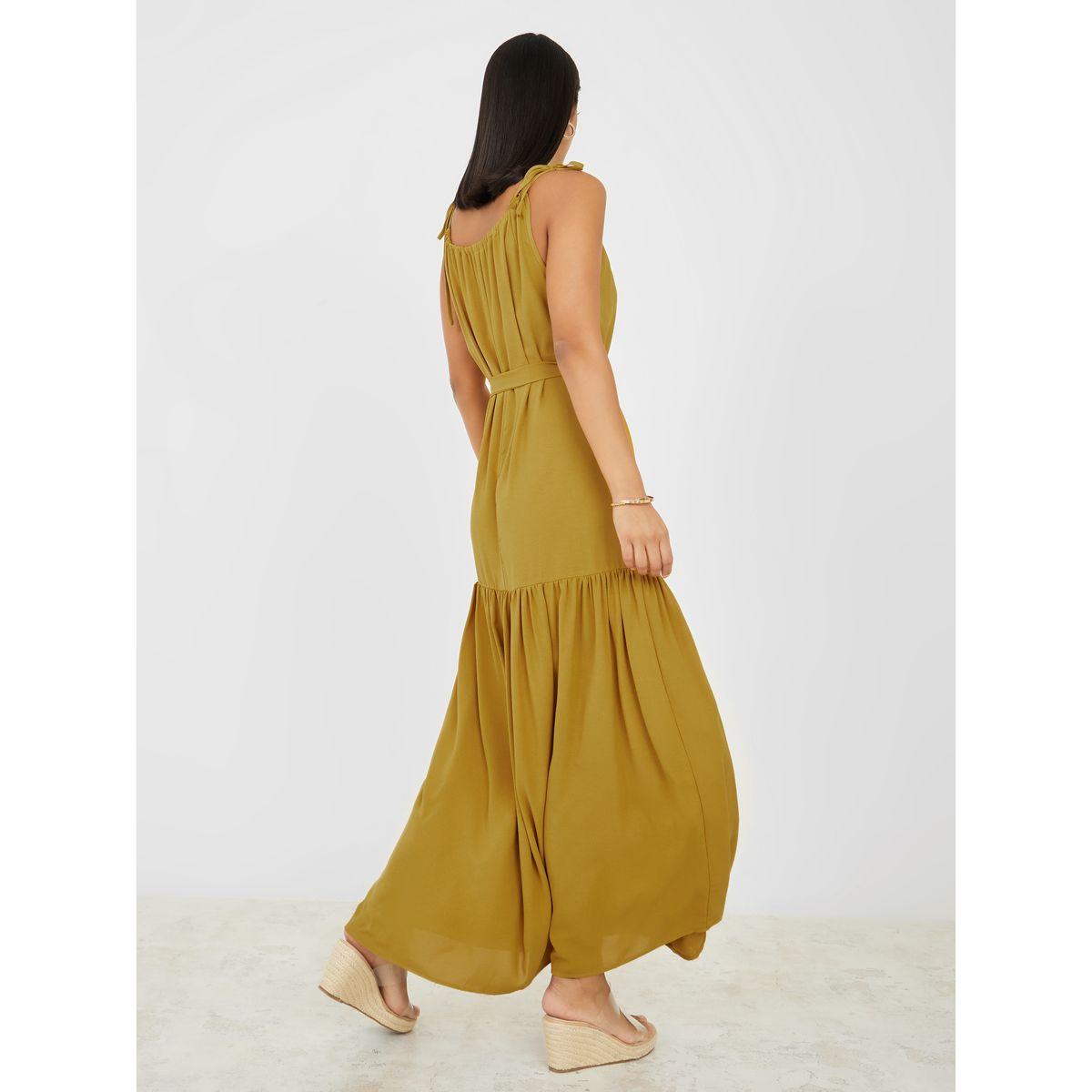 Styli Gathered Detail Strappy A-Line Maxi Dress-women-clothing-dresses-image-4