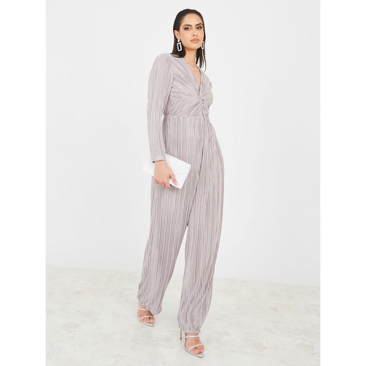 Styli Limited Pleated Front Twist Detail Jumpsuit-women-clothing-jumpsuits-image-1