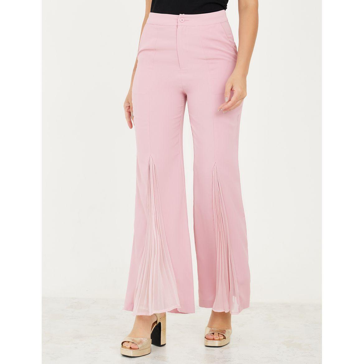 Styli Limited Pleated Insert Flared Leg Trousers-women-clothing-bottoms-trousers-image-1