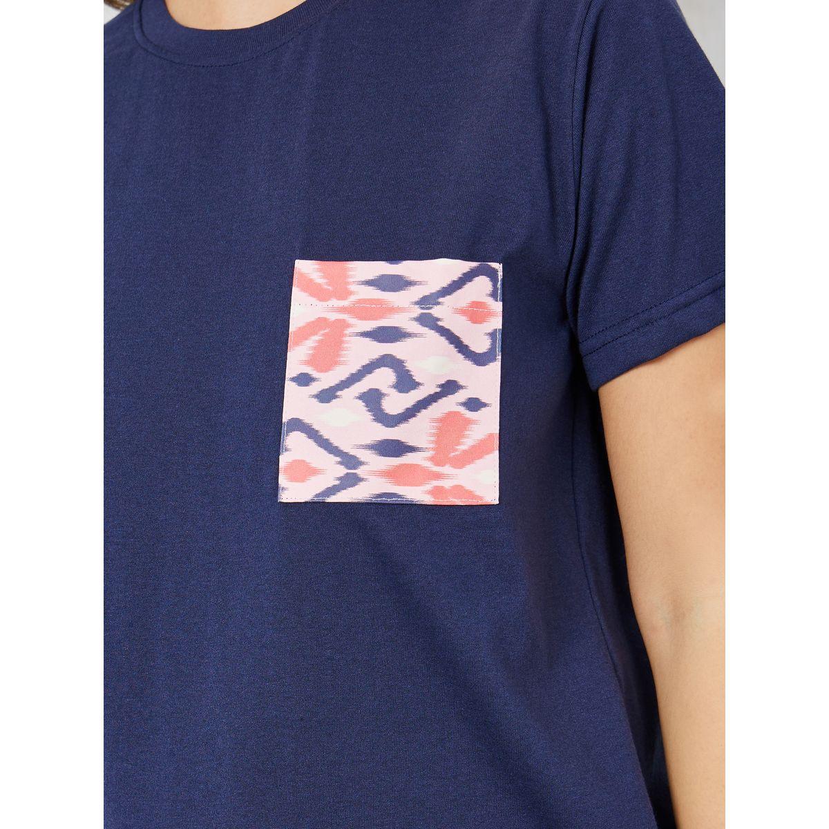 Styli Unwind Aztec Print Pocket T-Shirt & Ruffle Waist Pyjama Set-women-clothing-nightwear-pyjamas-longsets-image-3