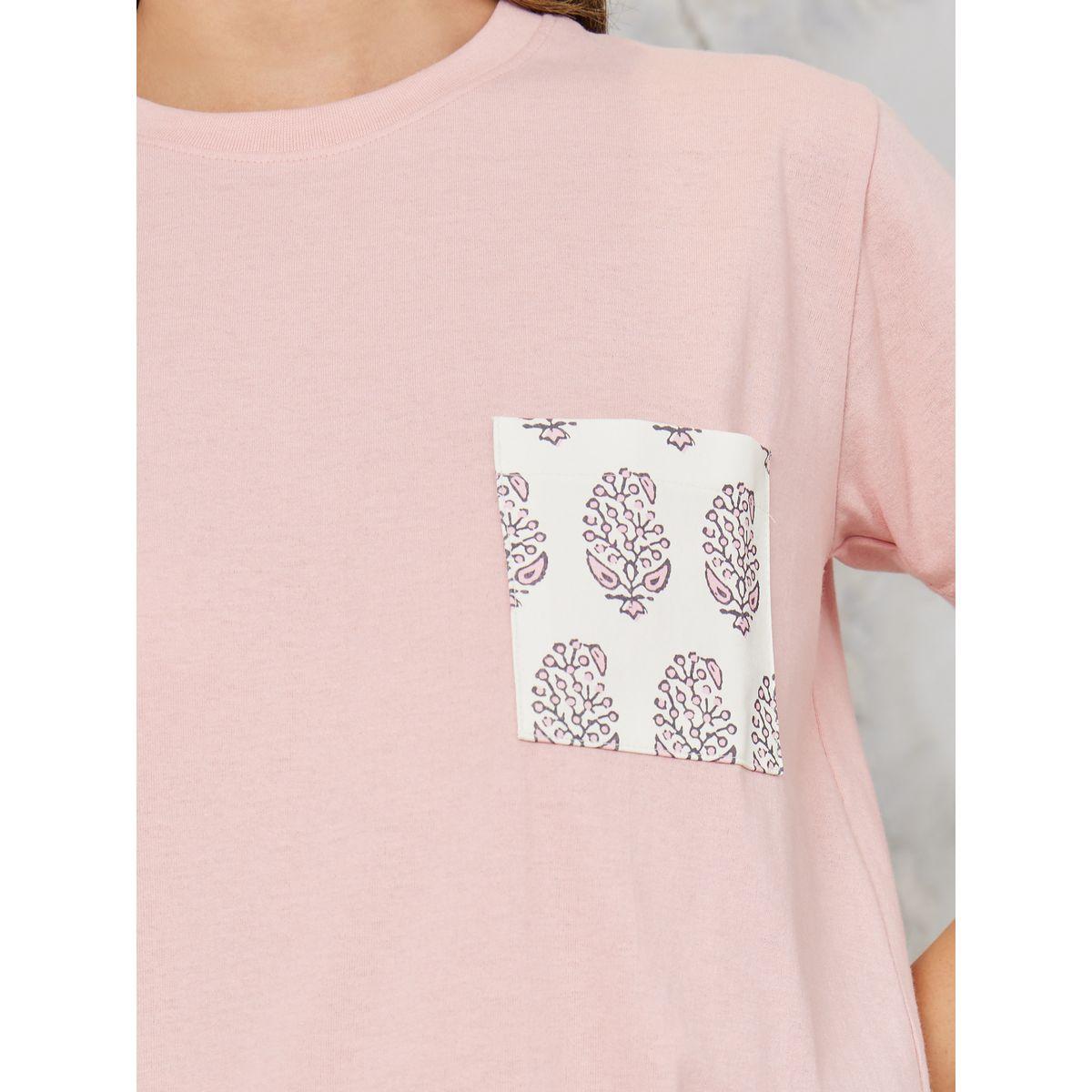 Styli Unwind Aztec Print Pocket T-Shirt & Ruffle Waist Pyjama Set-women-clothing-nightwear-pyjamas-longsets-image-3