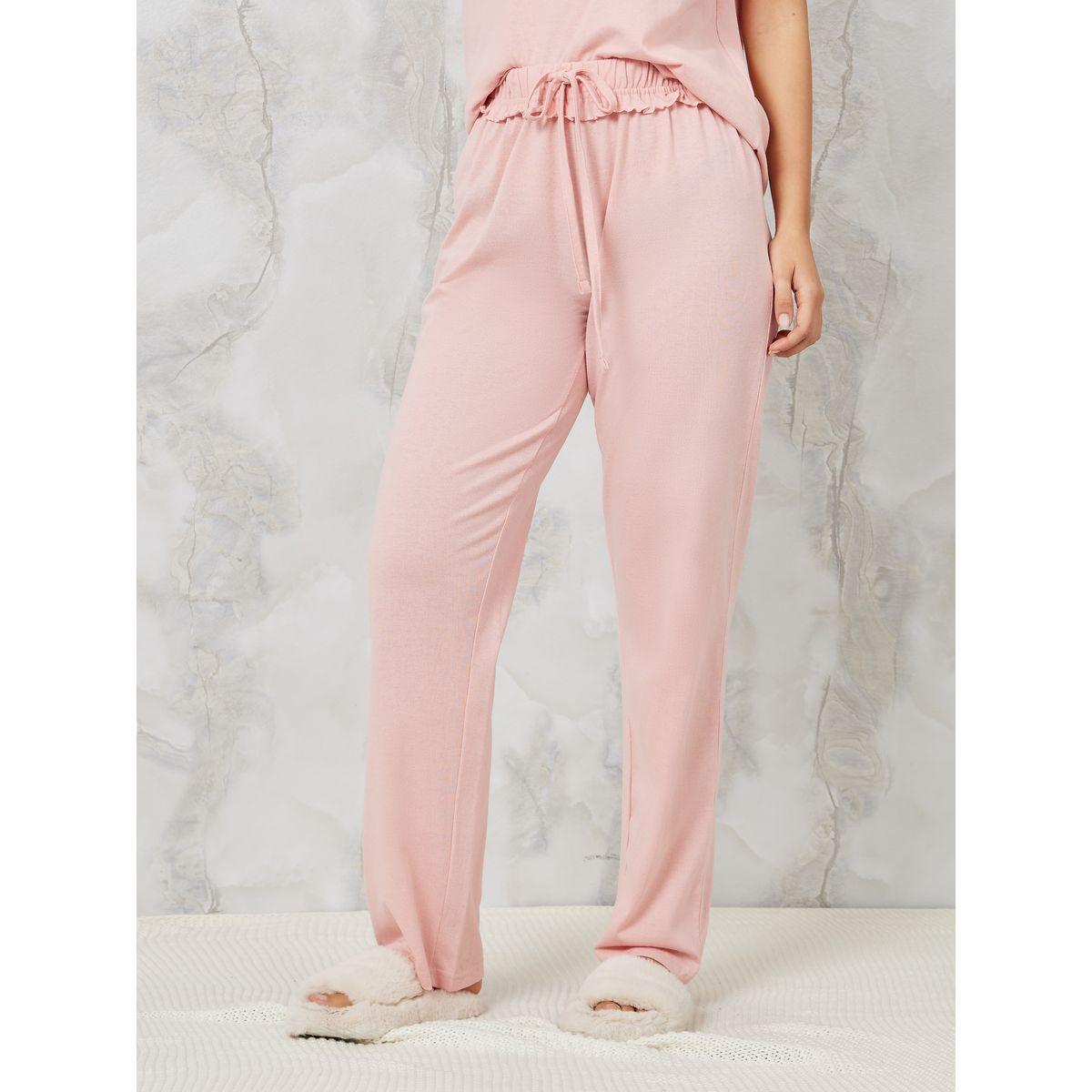 Styli Unwind Aztec Print Pocket T-Shirt & Ruffle Waist Pyjama Set-women-clothing-nightwear-pyjamas-longsets-image-5