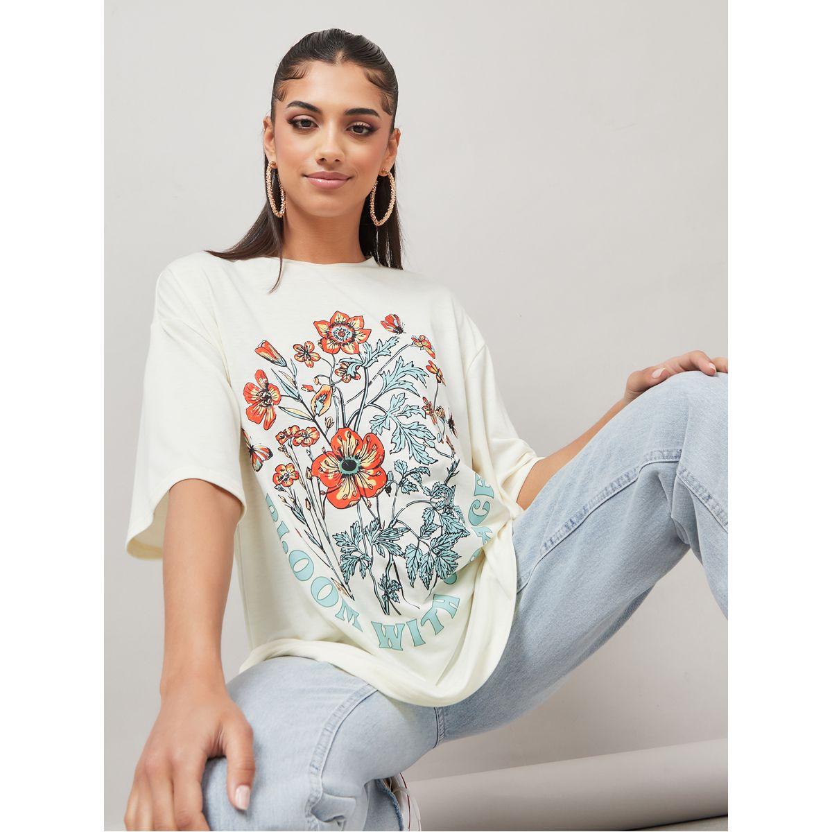 Styli Unwind Oversized Bloom with Grace Graphic Longline T-Shirt-women-clothing-tshirts-image-1