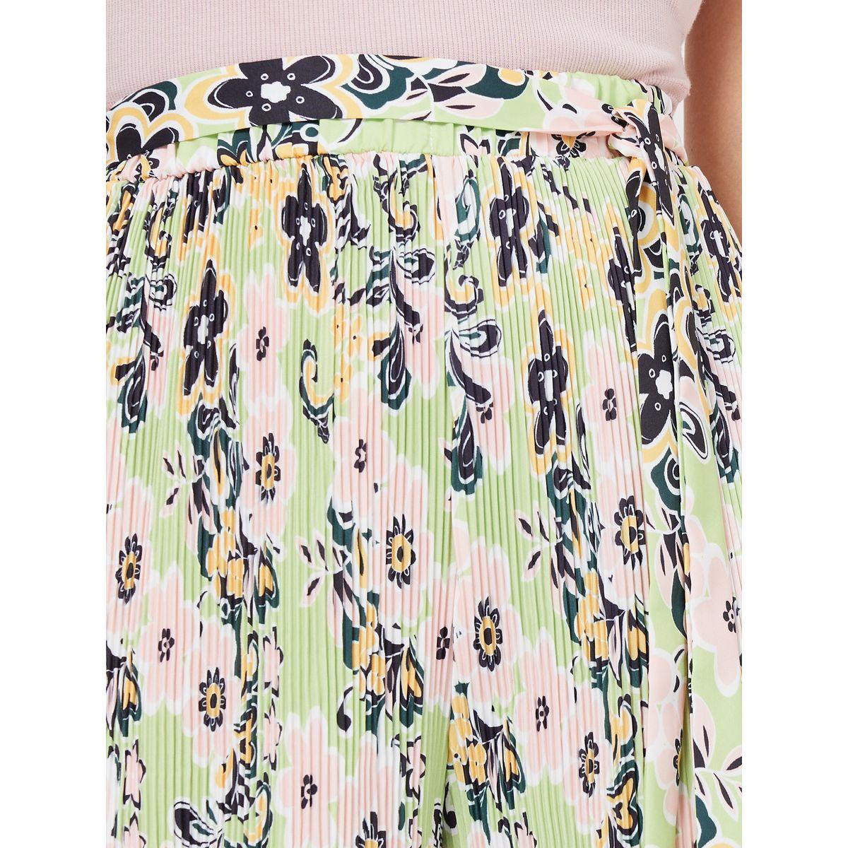 Styli Floral Print Plisse Wide Leg Trouser-women-clothing-bottoms-trousers-image-3