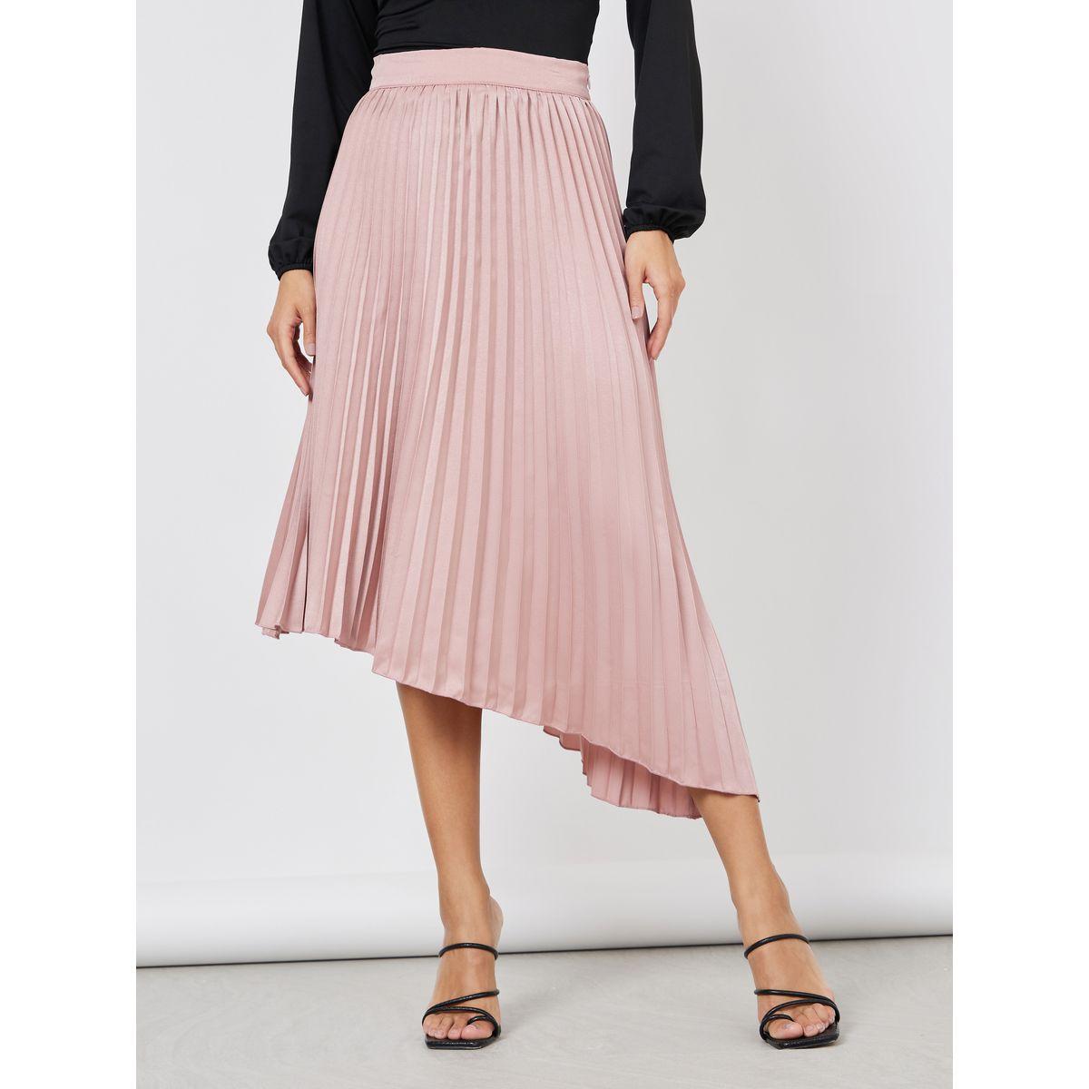 Pink midi cheap skirt 01