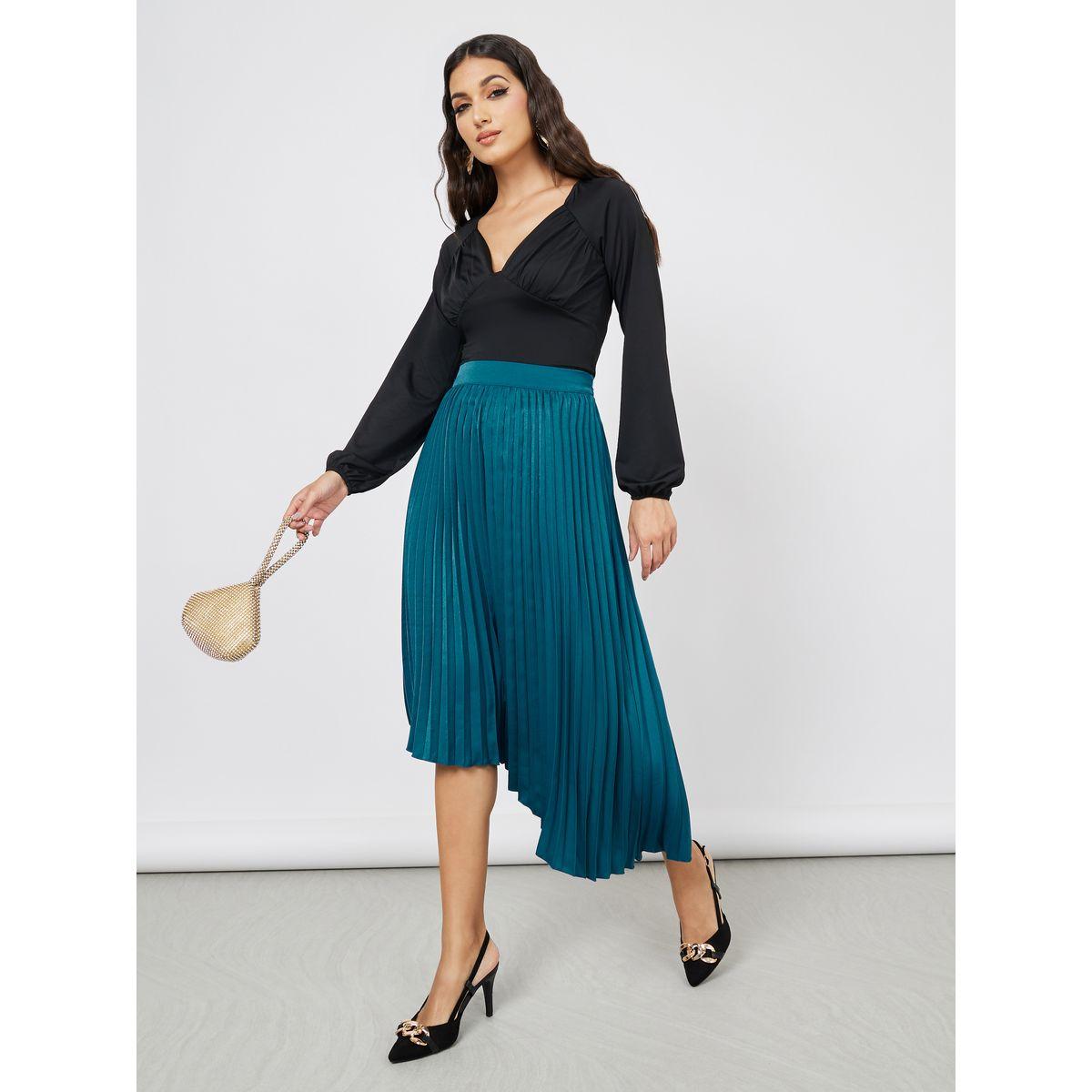 تنورة ميدي مزينة بكسرات-women-clothing-bottoms-skirts-image-2