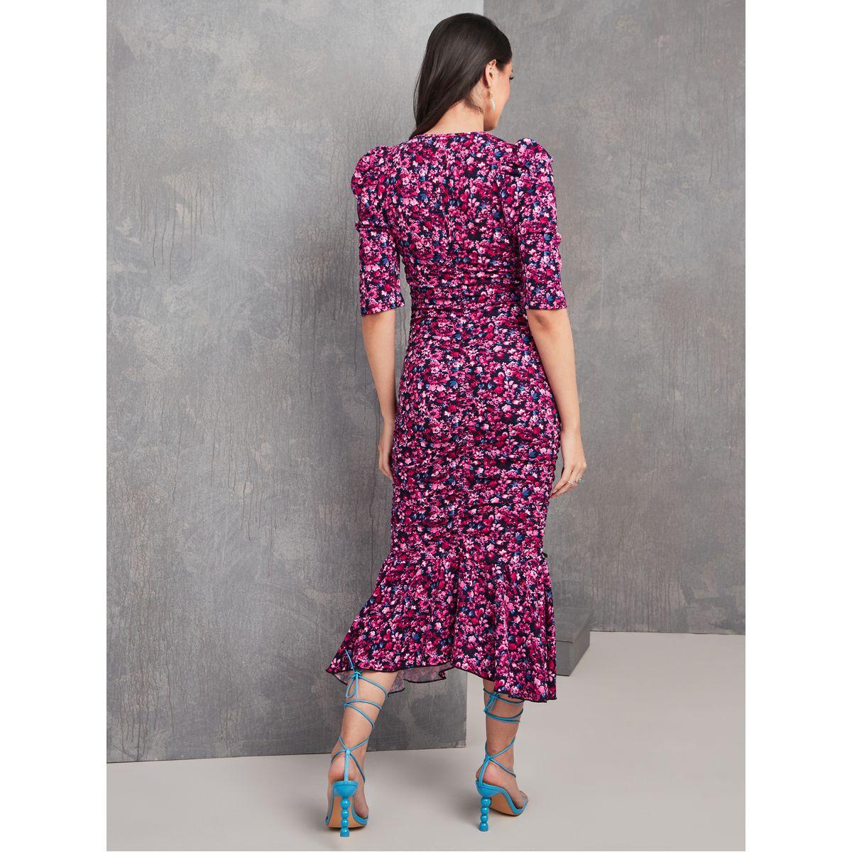 Styli Floral Print Mermaid Hem Bodycon Midi Dress-women-clothing-dresses-image-4