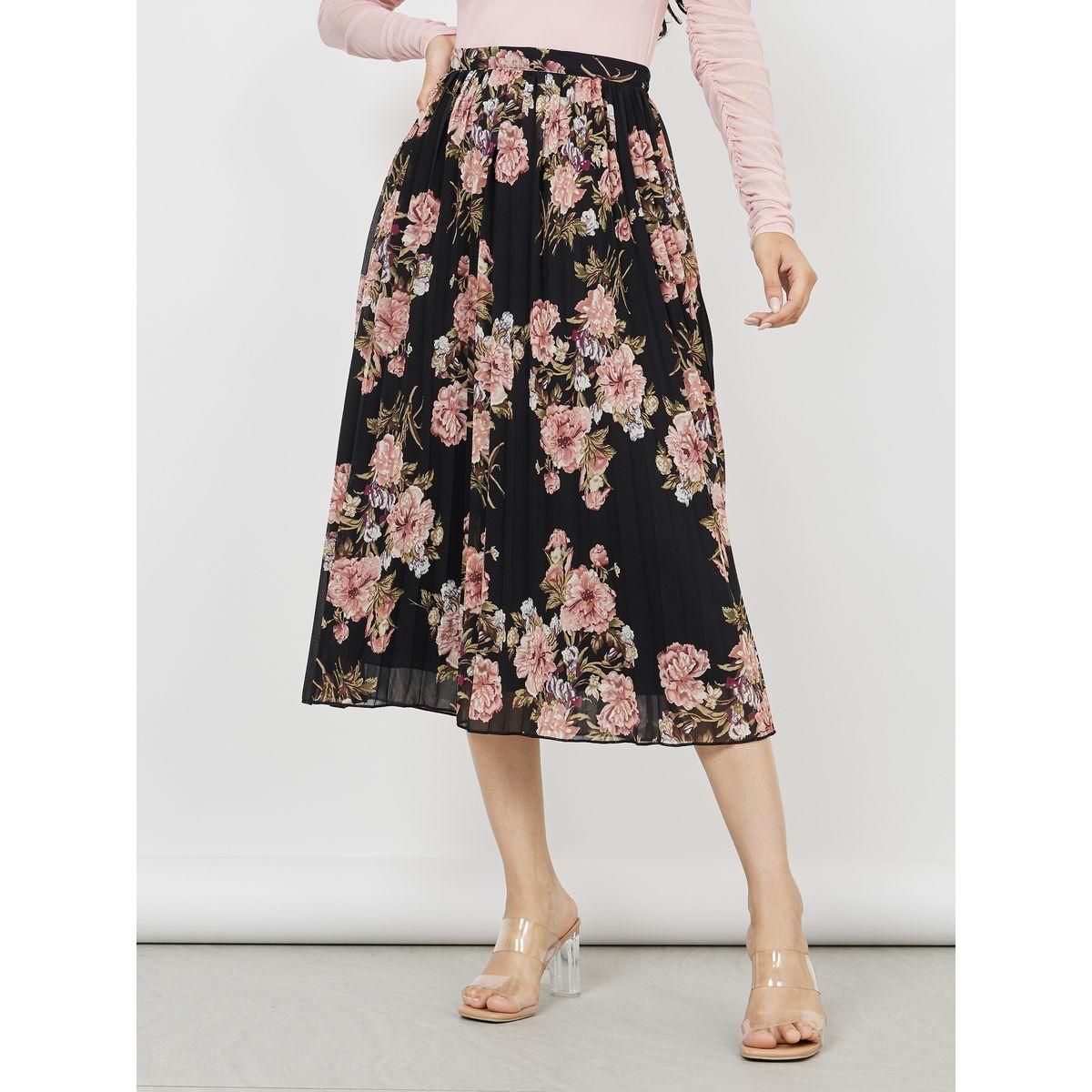تنورة ميدي مطبعة بزهور-women-clothing-bottoms-skirts-image-1