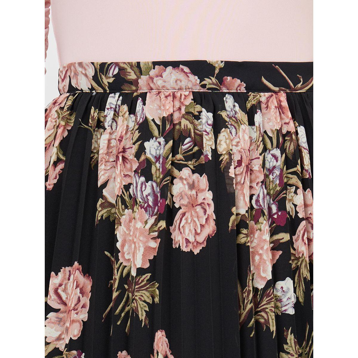 Styli Pleated Floral Print A-Line Midi Skirt-women-clothing-bottoms-skirts-image-3