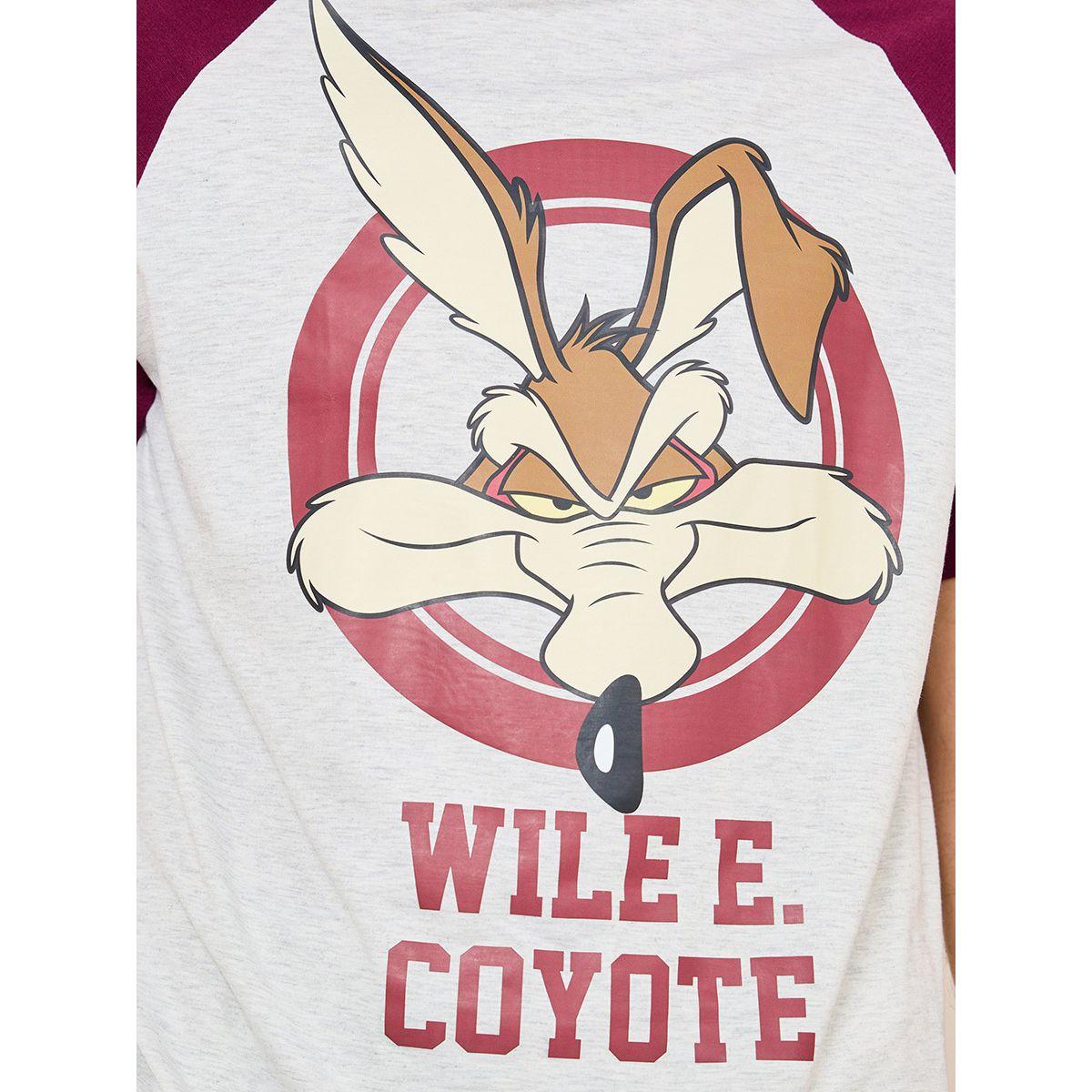 Styli Unwind Coyote Character Print T-shirt and AOP Straight Pyjama Sets-men-clothing-nightwear-sets-image-3