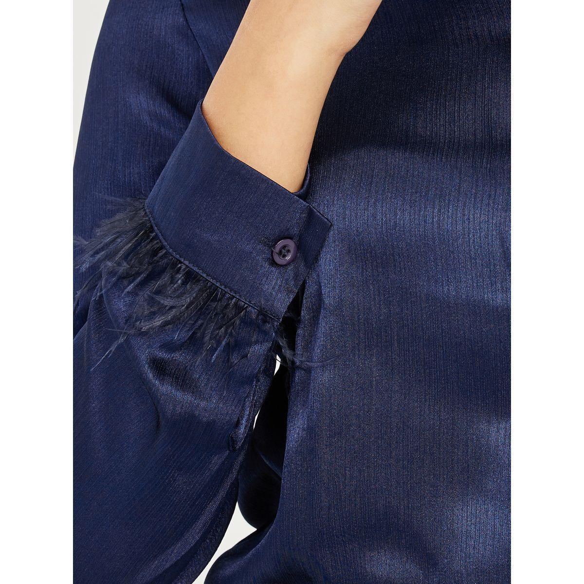 بلوزة كاجوال مزينة بريش صناعي-women-clothing-shirtsandblouses-shirts-image-4