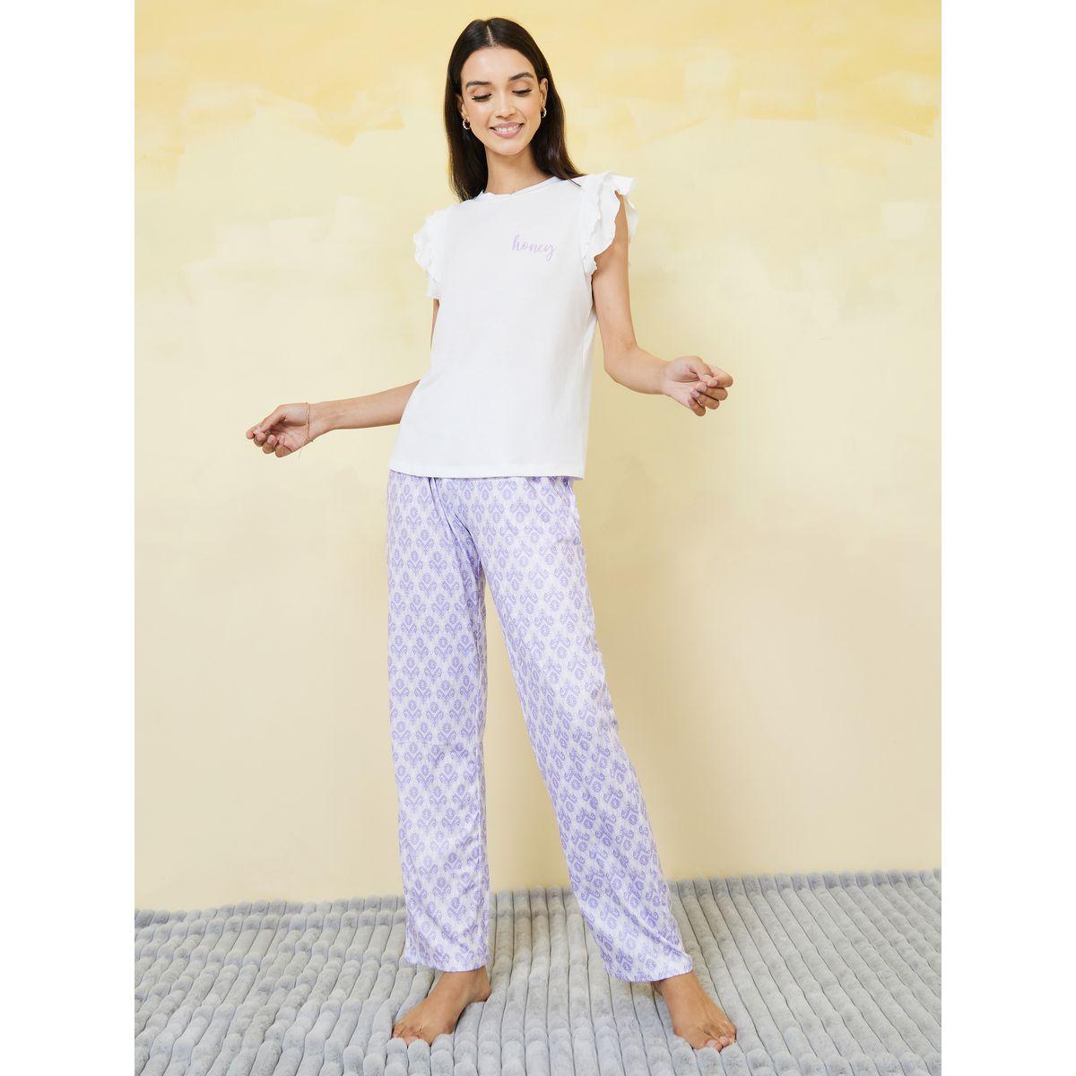 طقم بيجاما من ( تيشيرت + بنطال )-women-clothing-nightwear-pyjamas-longsets-image-1