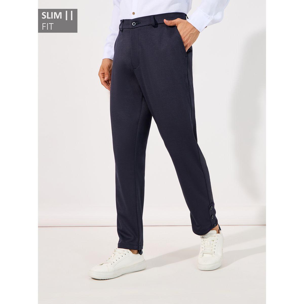 بنطال محبوك رفيع مع جيوب وزر إغلاق-men-clothing-bottoms-trousersandchinos-trousers-image-1