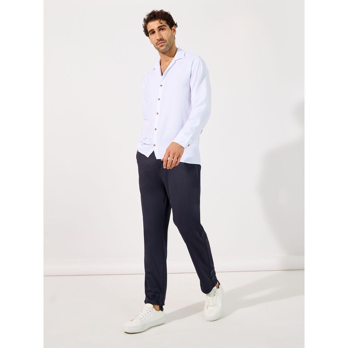 بنطال محبوك رفيع مع جيوب وزر إغلاق-men-clothing-bottoms-trousersandchinos-trousers-image-2