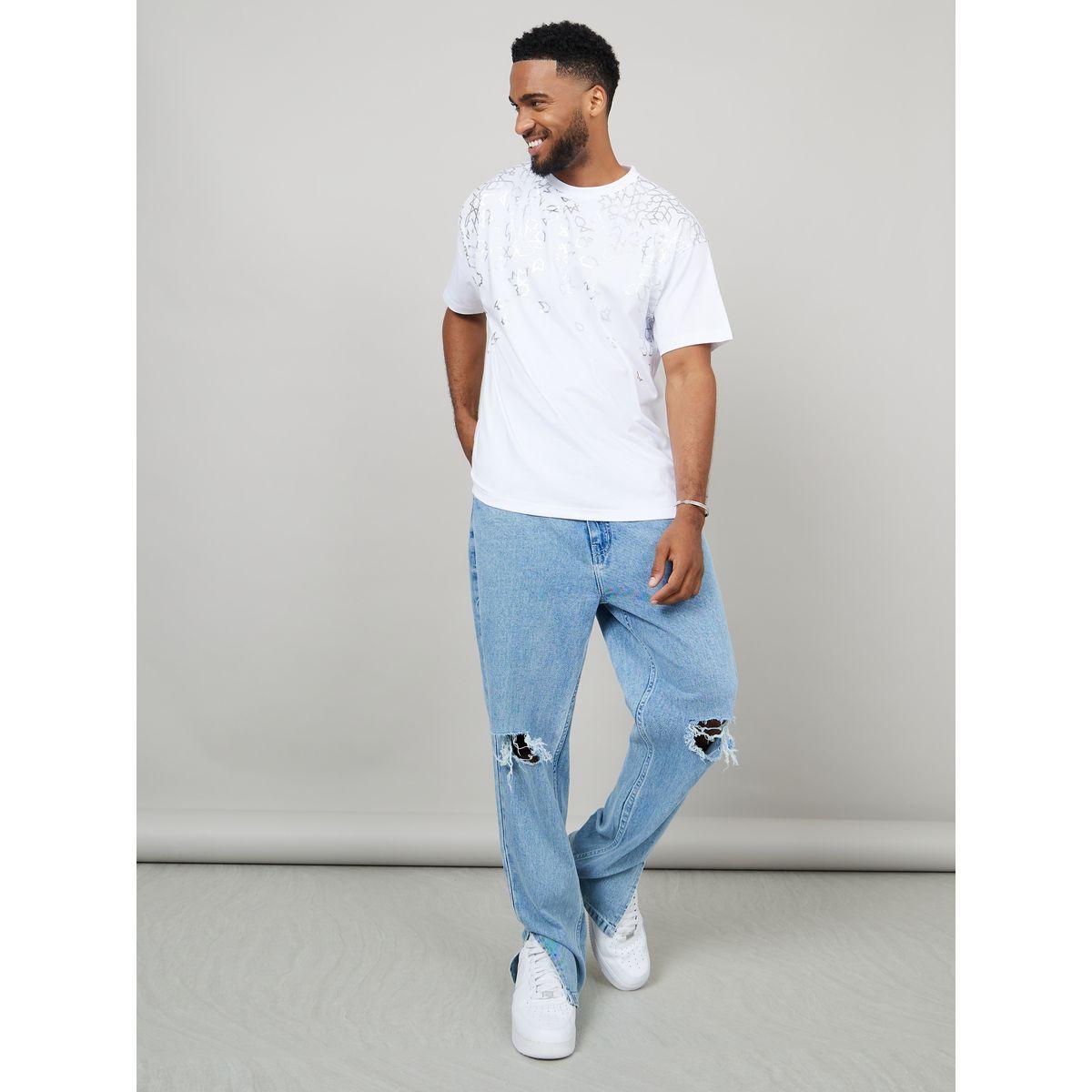 Styli Limited Geo Foil Placement Print Oversized T-Shirt-men-clothing-tshirtsandpolos-tshirts-image-2