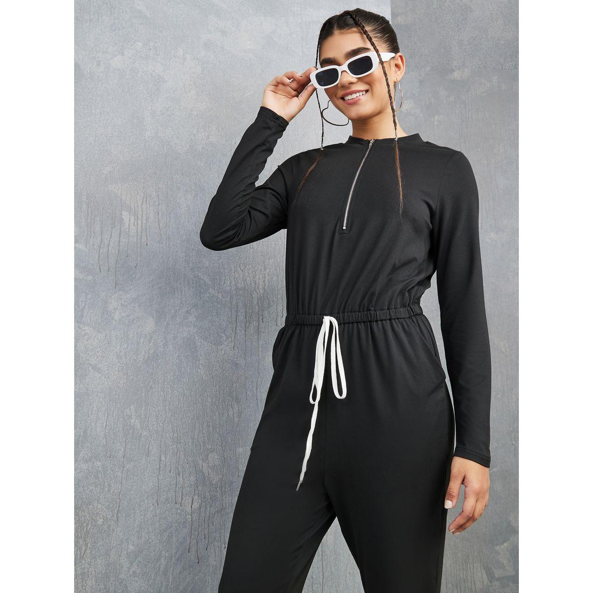 Styli Zip Up Elastic Waist Tie Jumpsuit-women-clothing-jumpsuits-image-2